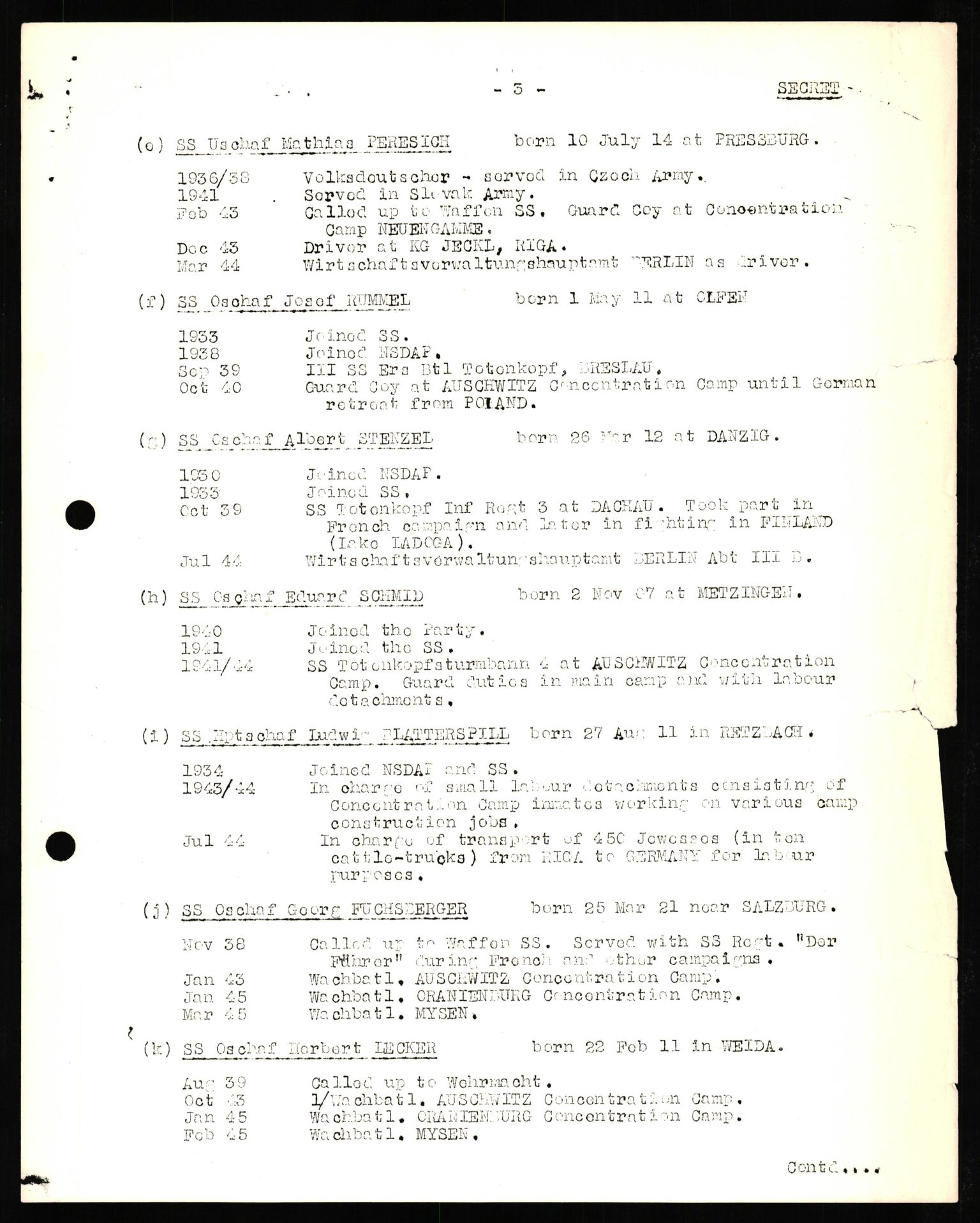 Forsvaret, Forsvarets overkommando II, AV/RA-RAFA-3915/D/Db/L0032: CI Questionaires. Tyske okkupasjonsstyrker i Norge. Tyskere., 1945-1946, s. 229