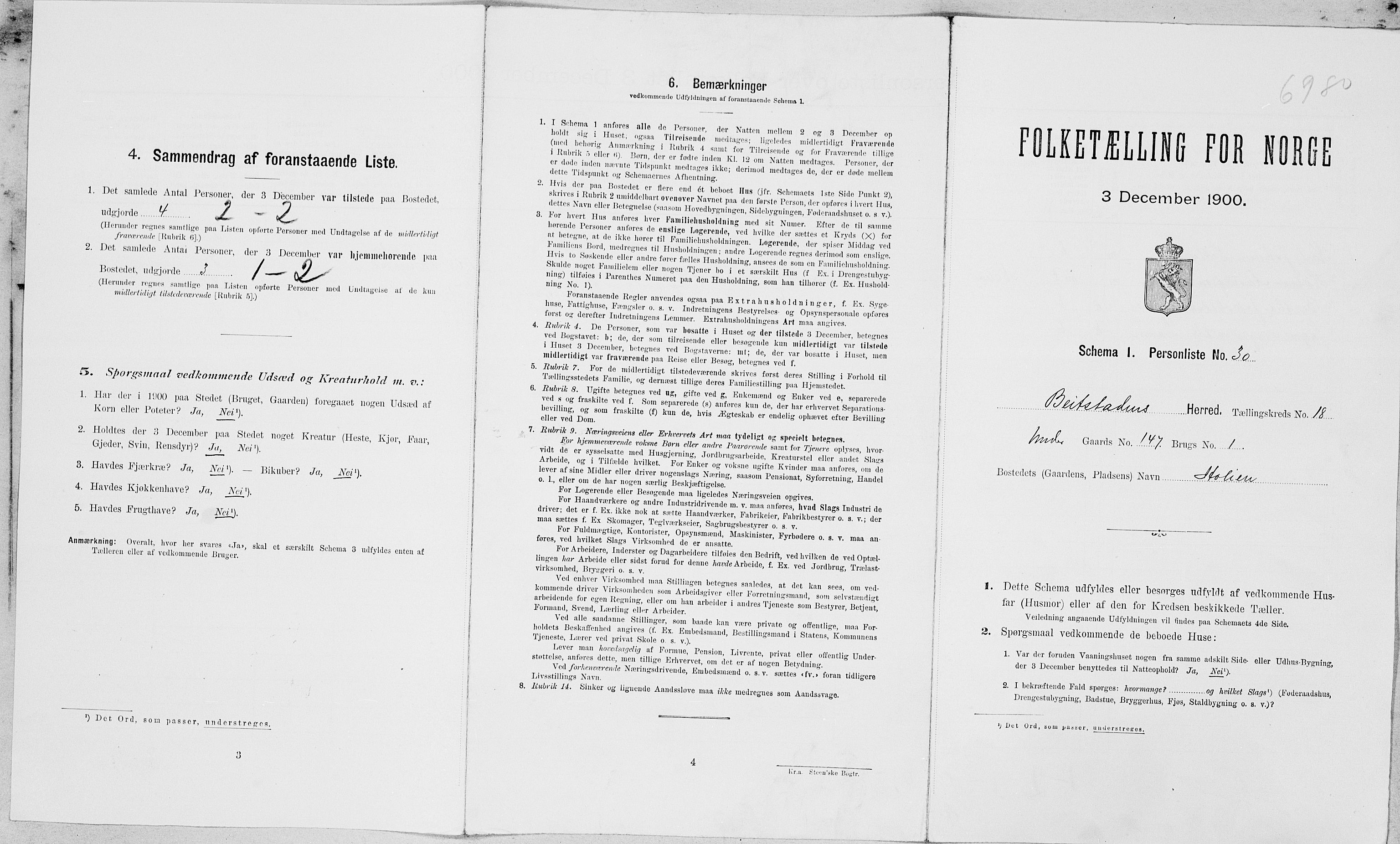 SAT, Folketelling 1900 for 1727 Beitstad herred, 1900, s. 1282