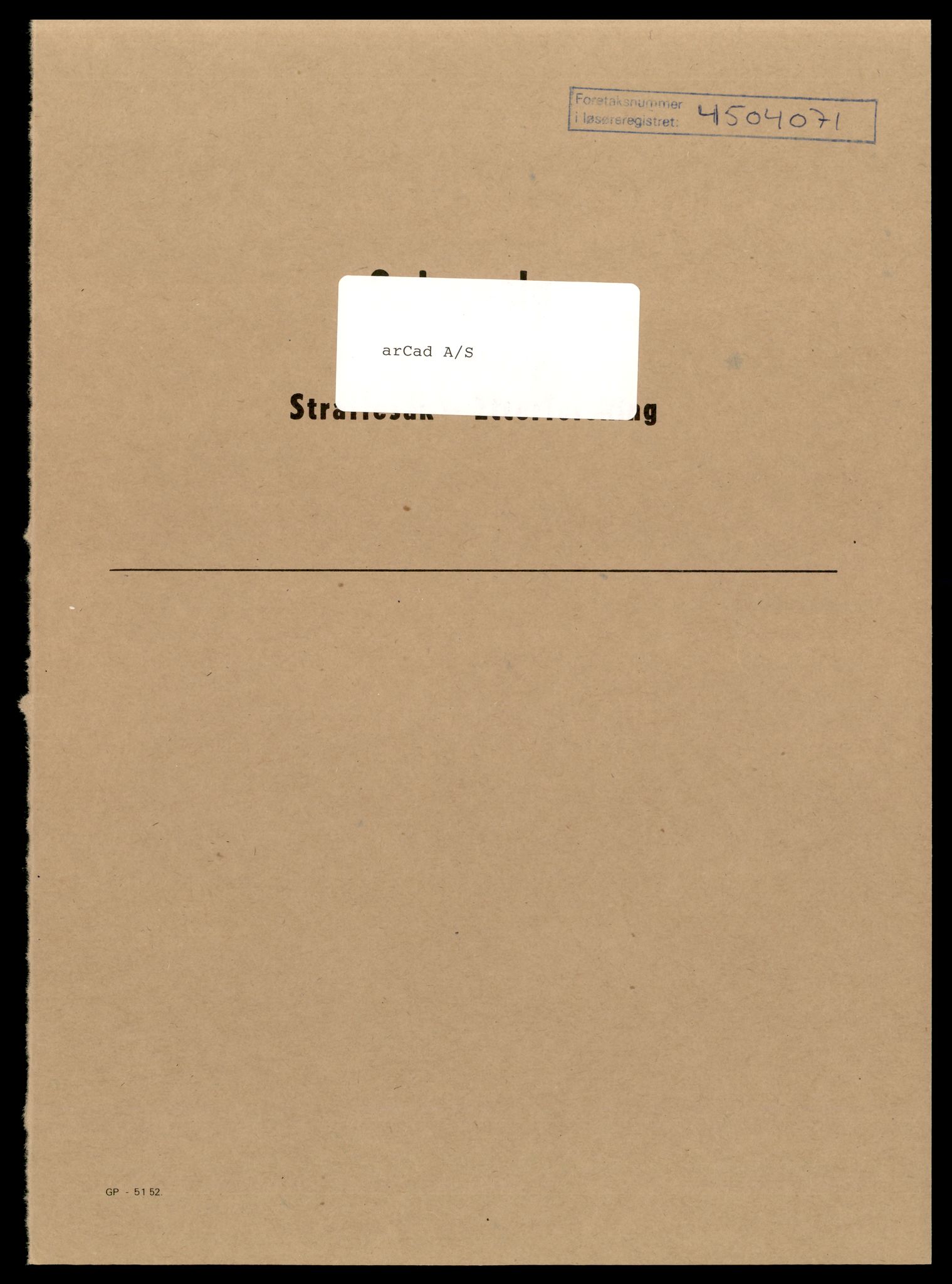 Trondheim byfogd, AV/SAT-A-0003/2/J/Jd/Jda/L0003: Bilag, aksjeselskap, Ark-Aur, 1944-1990, s. 1