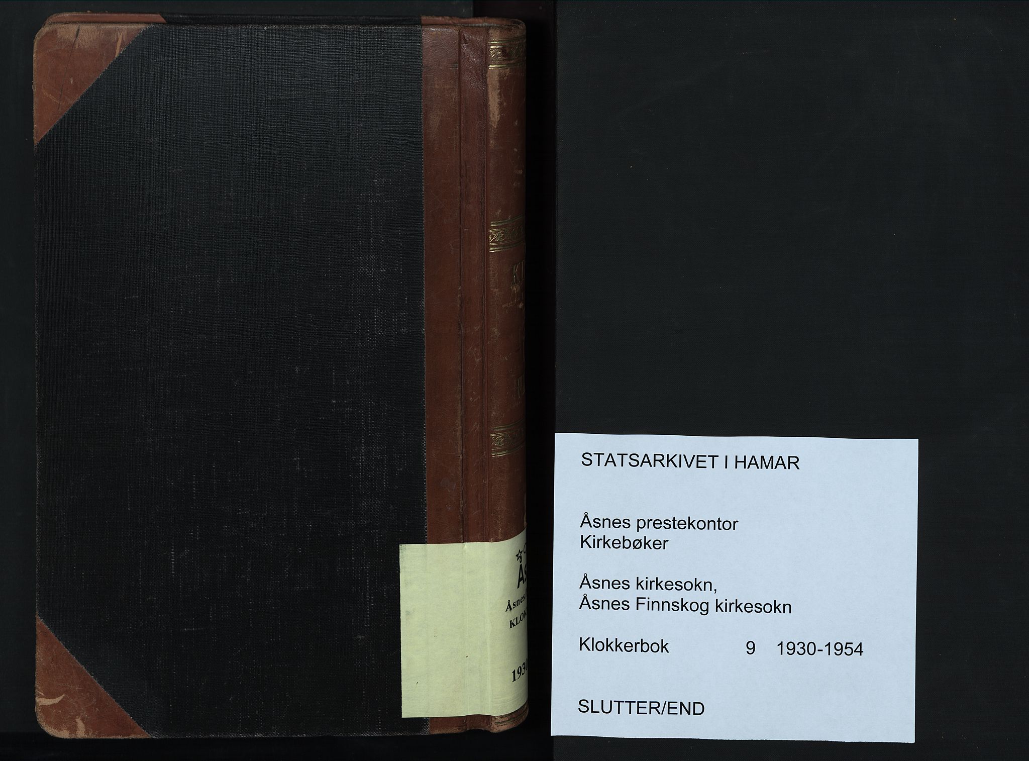 Åsnes prestekontor, SAH/PREST-042/H/Ha/Hab/L0009: Klokkerbok nr. 9, 1930-1954