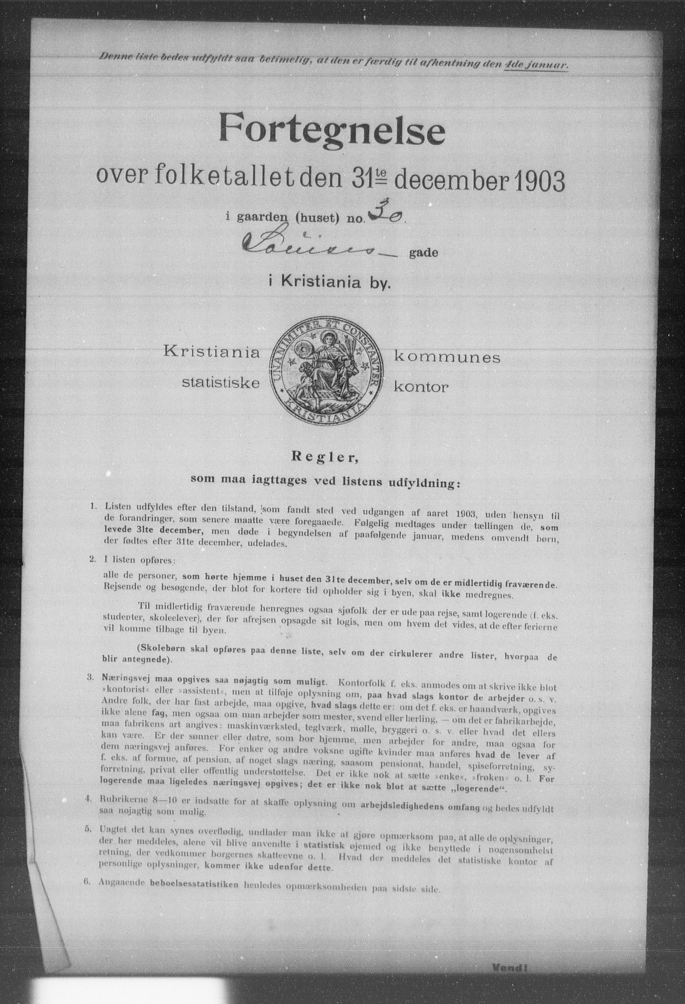 OBA, Kommunal folketelling 31.12.1903 for Kristiania kjøpstad, 1903, s. 11533