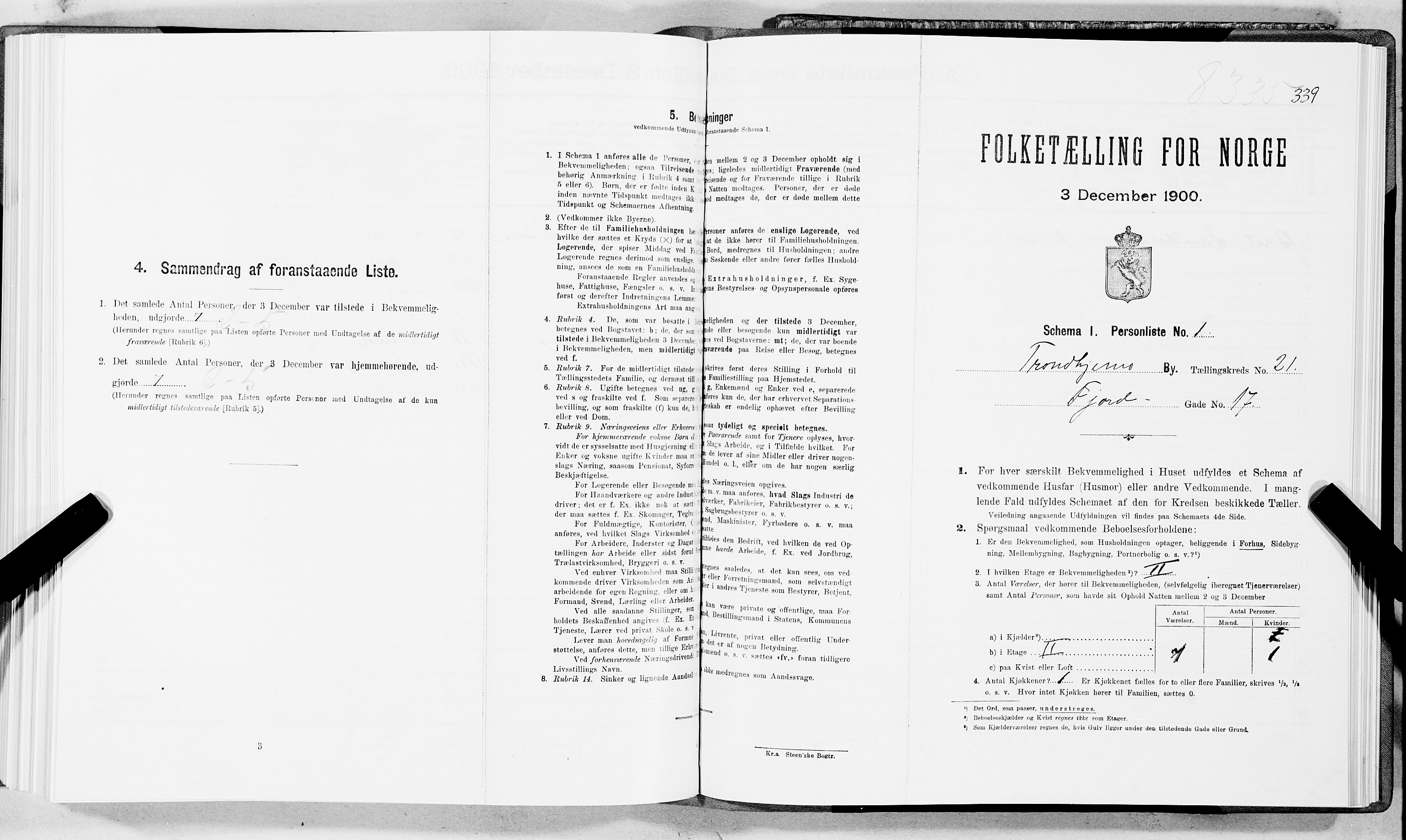 SAT, Folketelling 1900 for 1601 Trondheim kjøpstad, 1900, s. 3404