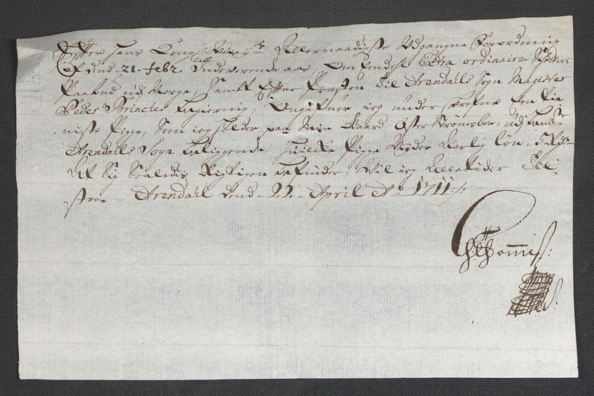 Rentekammeret inntil 1814, Reviderte regnskaper, Fogderegnskap, RA/EA-4092/R39/L2319: Fogderegnskap Nedenes, 1710-1711, s. 354