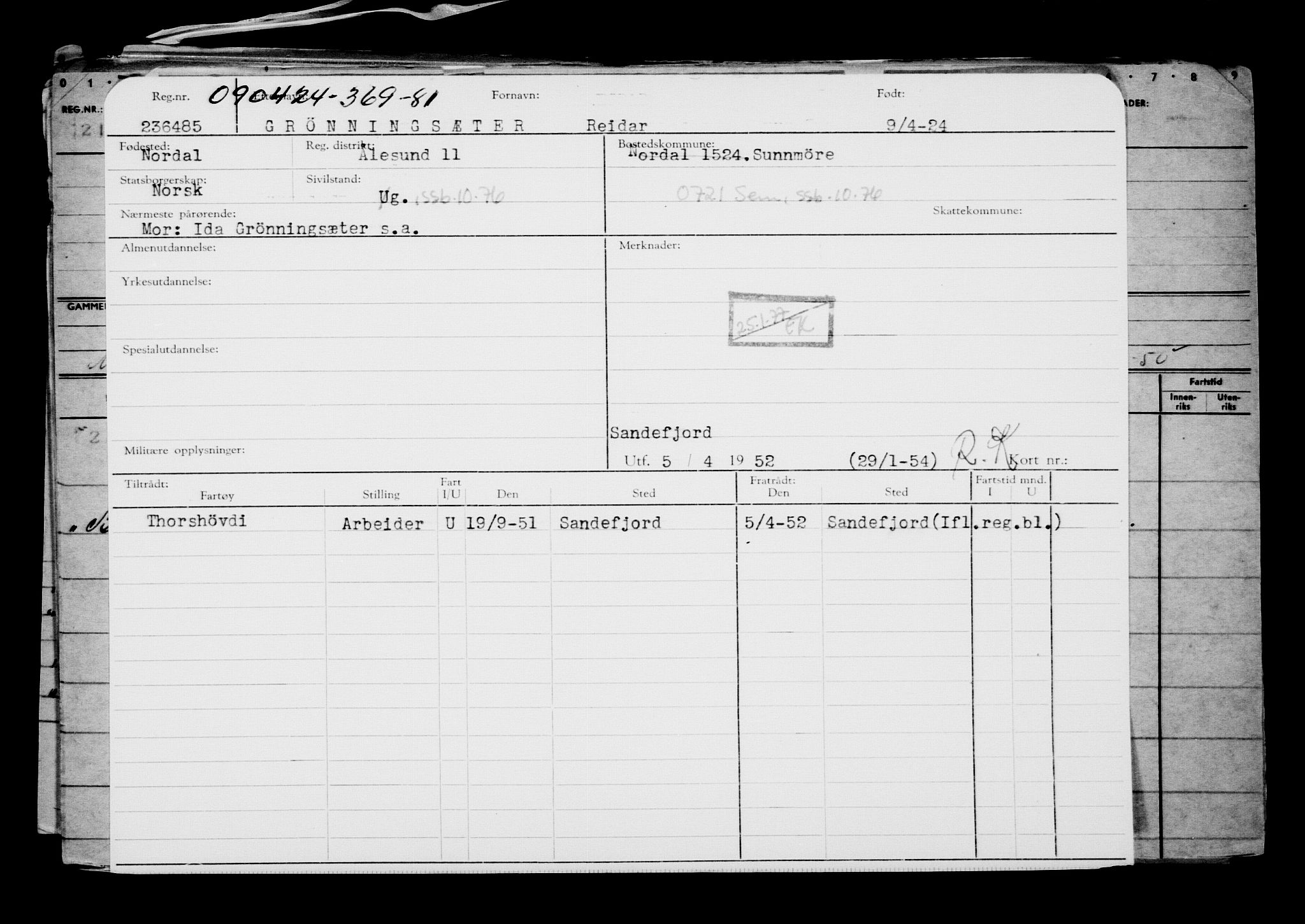 Direktoratet for sjømenn, AV/RA-S-3545/G/Gb/L0229: Hovedkort, 1924, s. 785