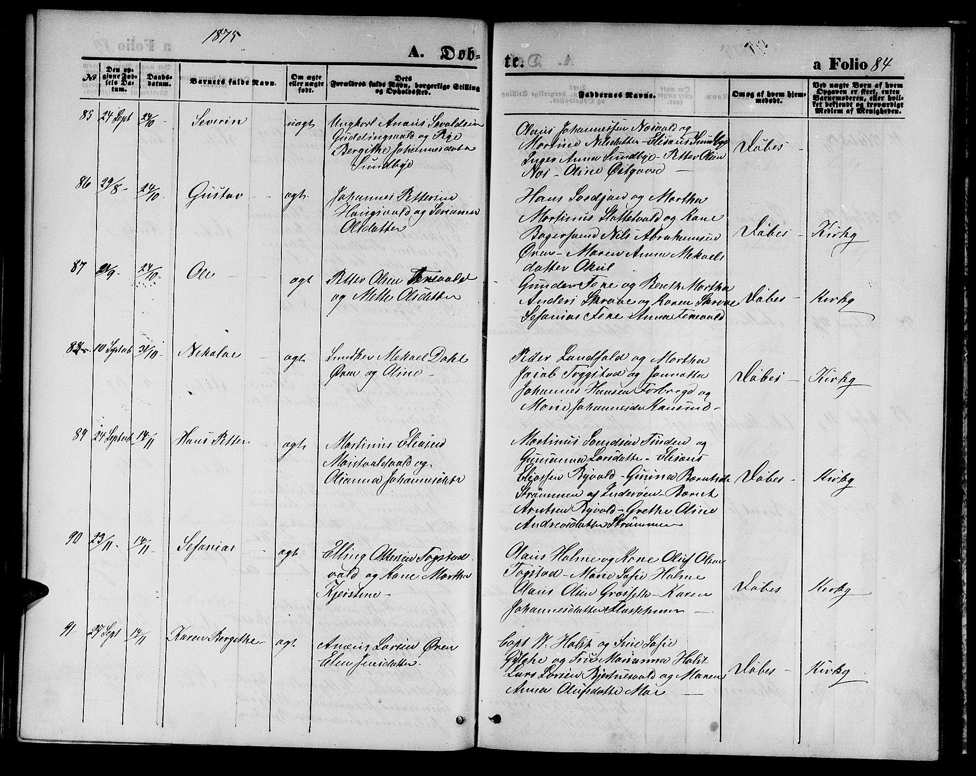 Ministerialprotokoller, klokkerbøker og fødselsregistre - Nord-Trøndelag, SAT/A-1458/723/L0255: Klokkerbok nr. 723C03, 1869-1879, s. 84