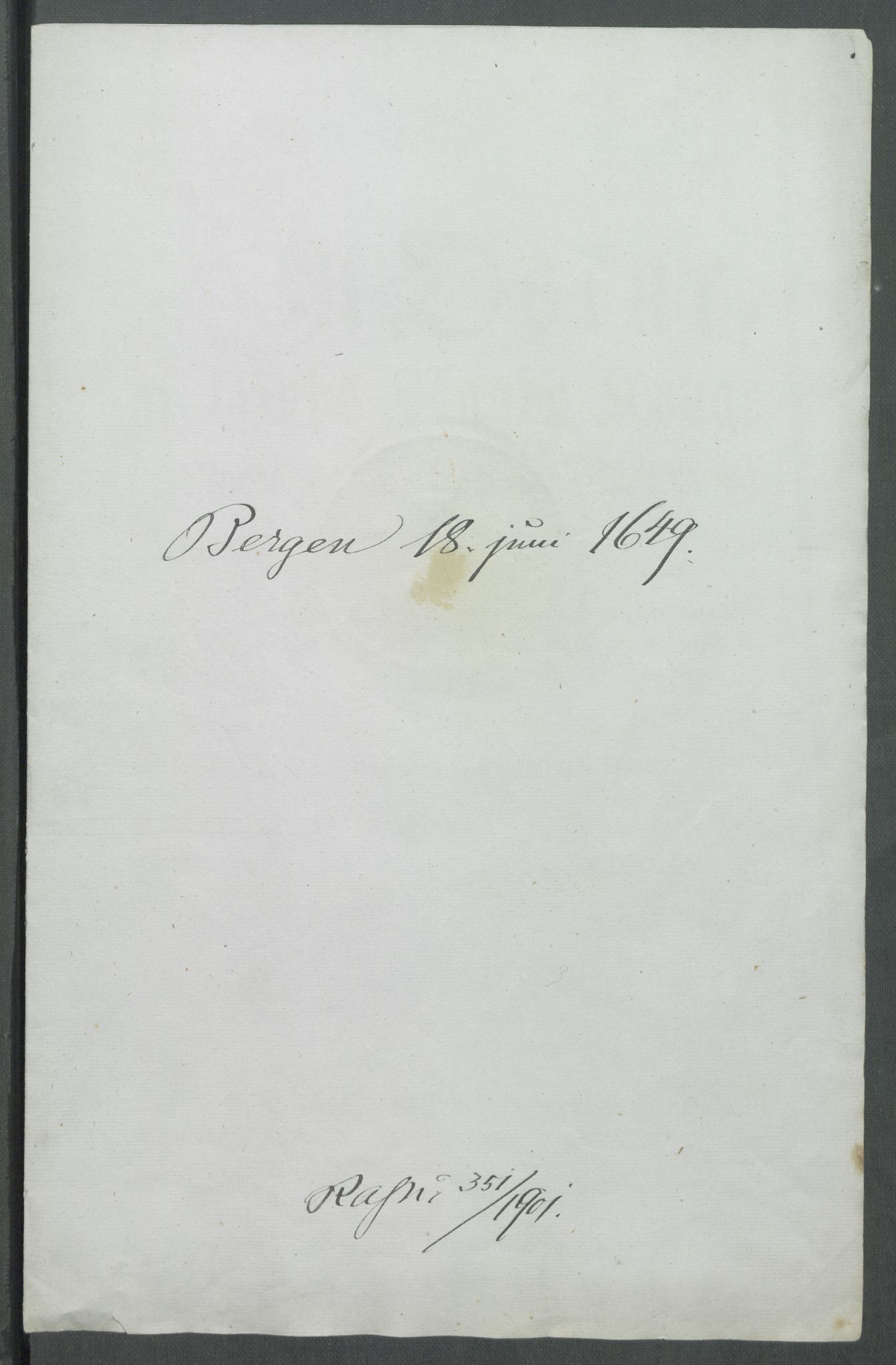 Riksarkivets diplomsamling, AV/RA-EA-5965/F02/L0162: Dokumenter, 1649, s. 37