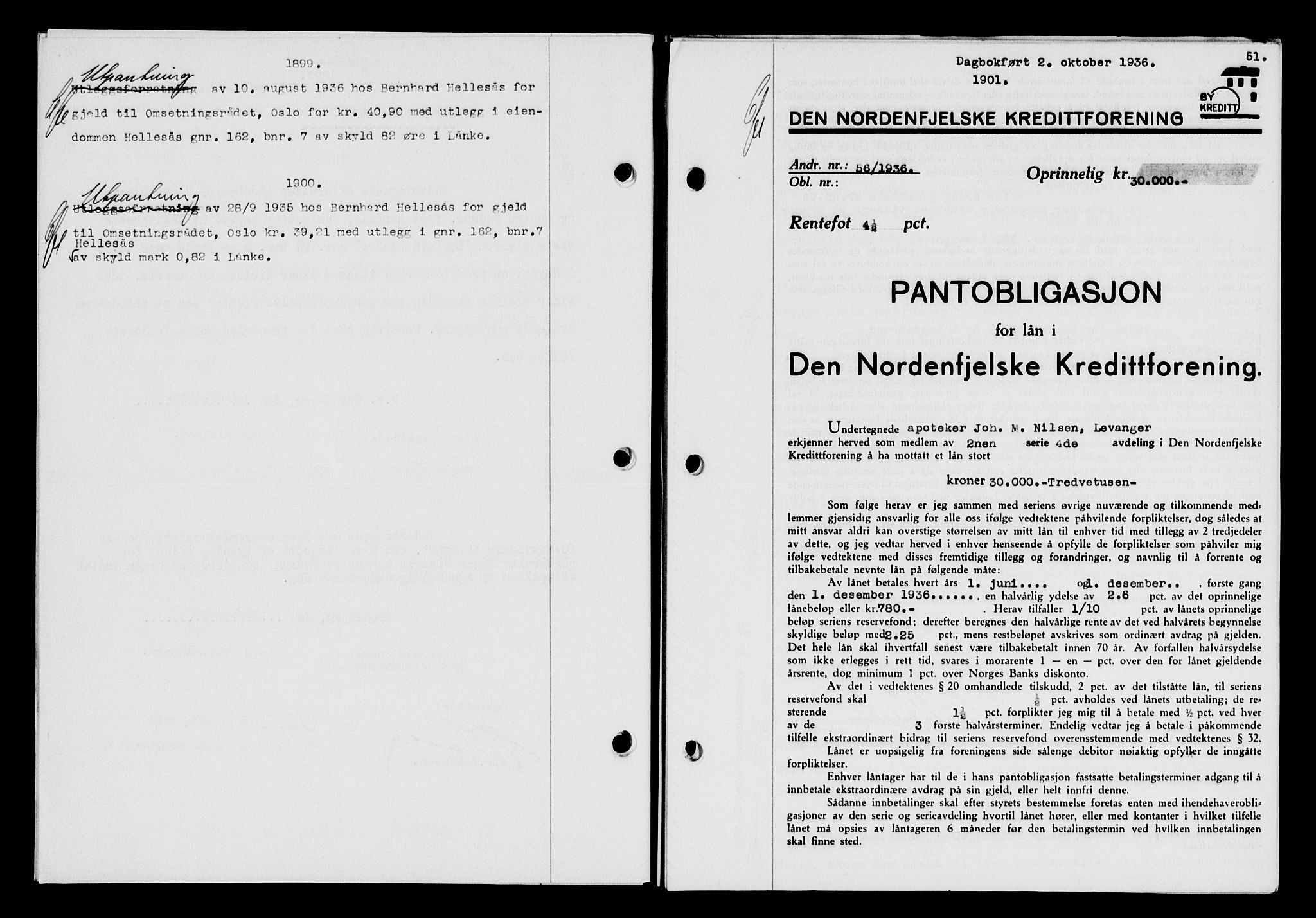 Stjør- og Verdal sorenskriveri, SAT/A-4167/1/2/2C/L0078: Pantebok nr. 46, 1936-1937, Dagboknr: 1901/1936