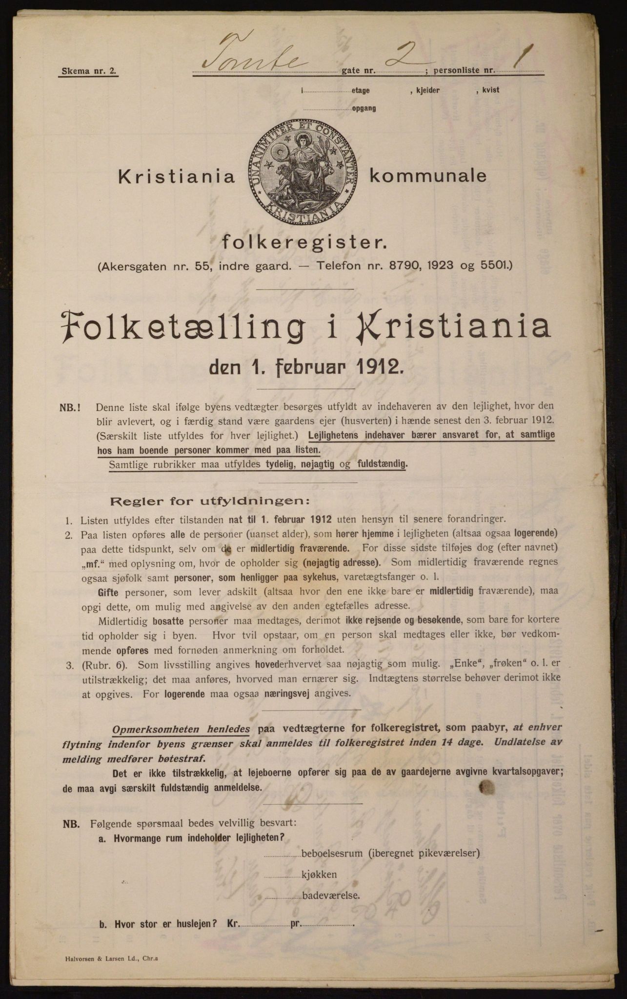 OBA, Kommunal folketelling 1.2.1912 for Kristiania, 1912, s. 113418