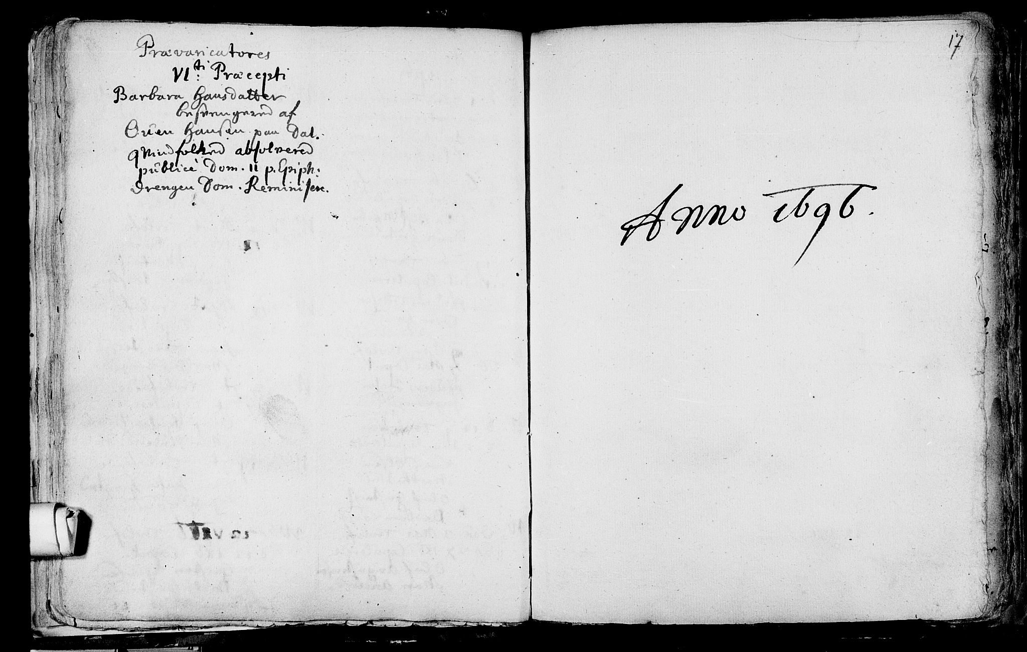 Våle kirkebøker, SAKO/A-334/F/Fa/L0001: Ministerialbok nr. I 1, 1693-1704, s. 17