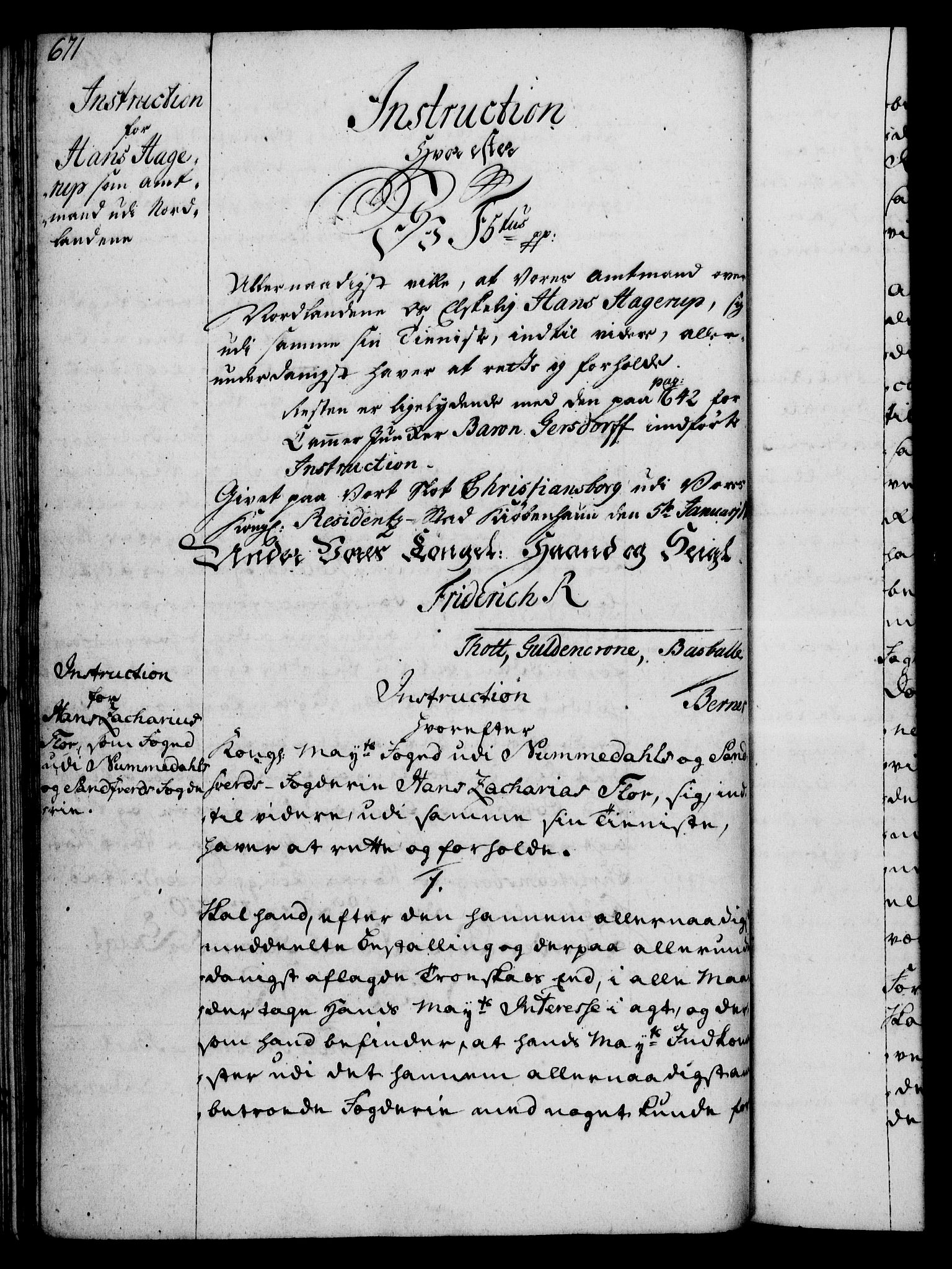 Rentekammeret, Kammerkanselliet, RA/EA-3111/G/Gg/Ggi/L0002: Norsk instruksjonsprotokoll med register (merket RK 53.35), 1729-1751, s. 671