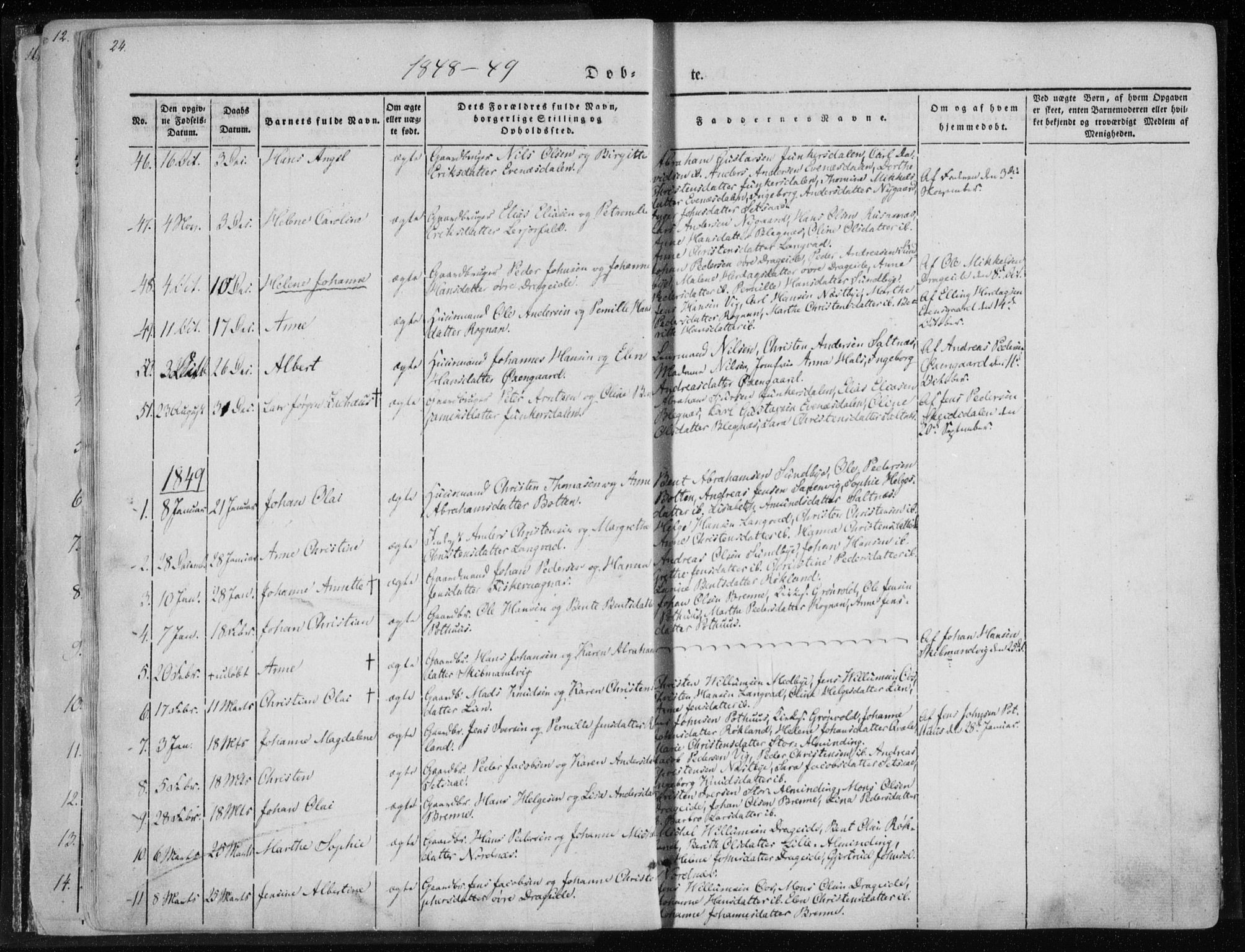 Ministerialprotokoller, klokkerbøker og fødselsregistre - Nordland, AV/SAT-A-1459/847/L0666: Ministerialbok nr. 847A06, 1842-1871, s. 24