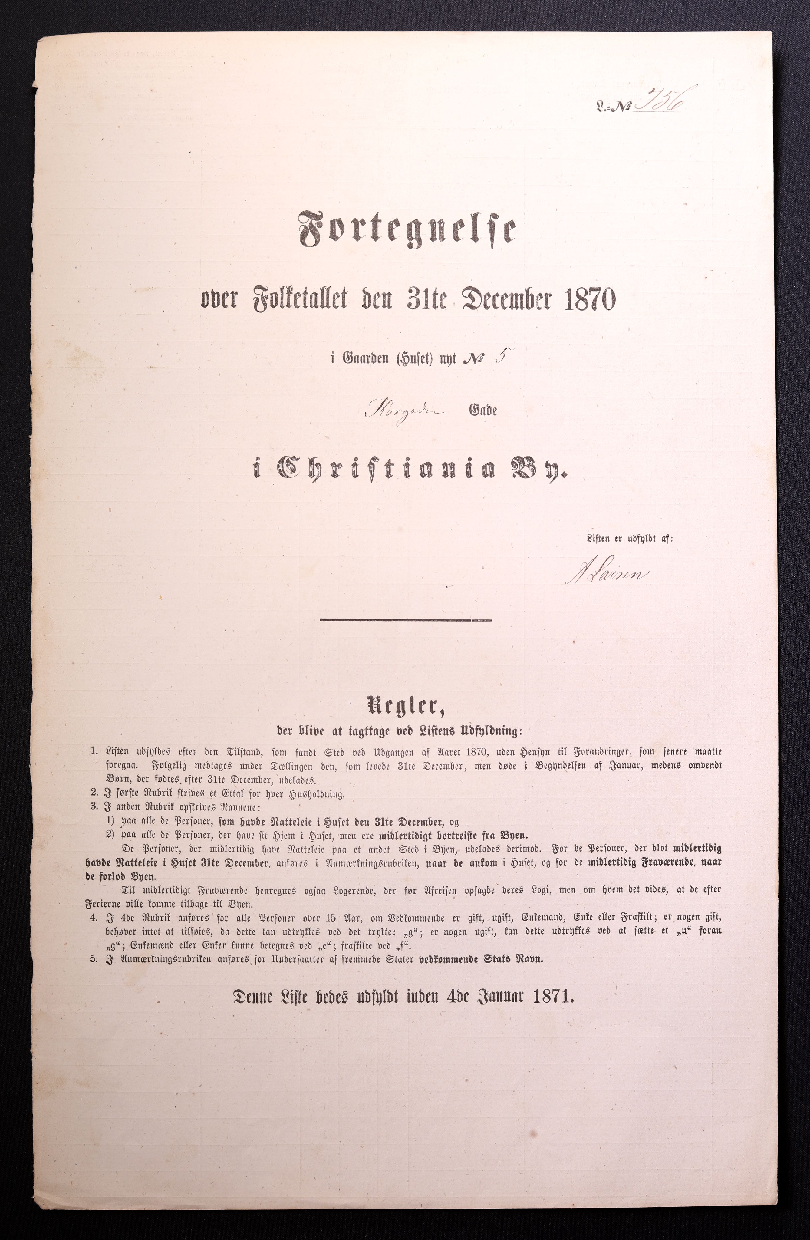 RA, Folketelling 1870 for 0301 Kristiania kjøpstad, 1870, s. 1658