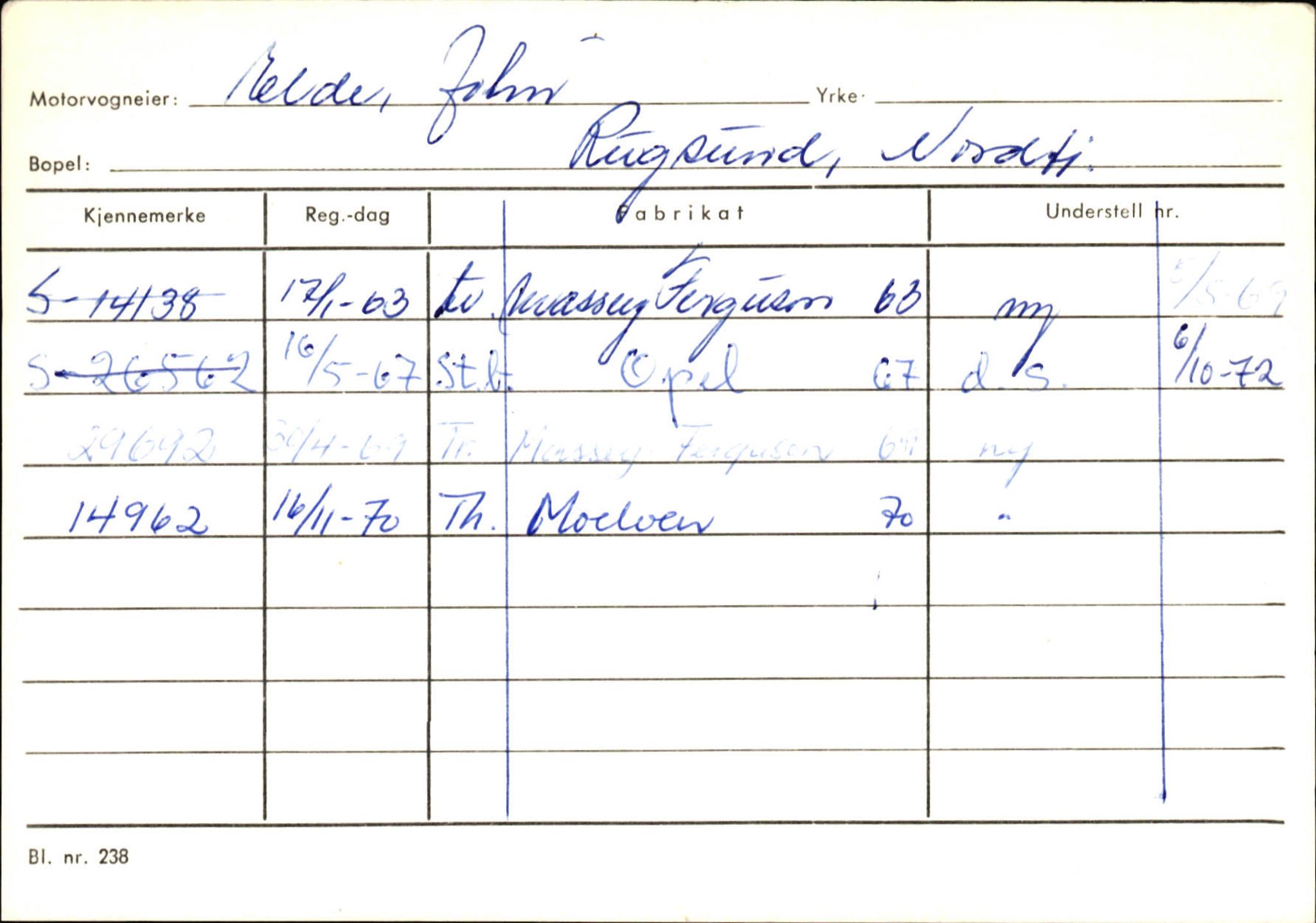 Statens vegvesen, Sogn og Fjordane vegkontor, SAB/A-5301/4/F/L0133: Eigarregister Bremanger A-Å. Gaular A-H, 1945-1975, s. 271