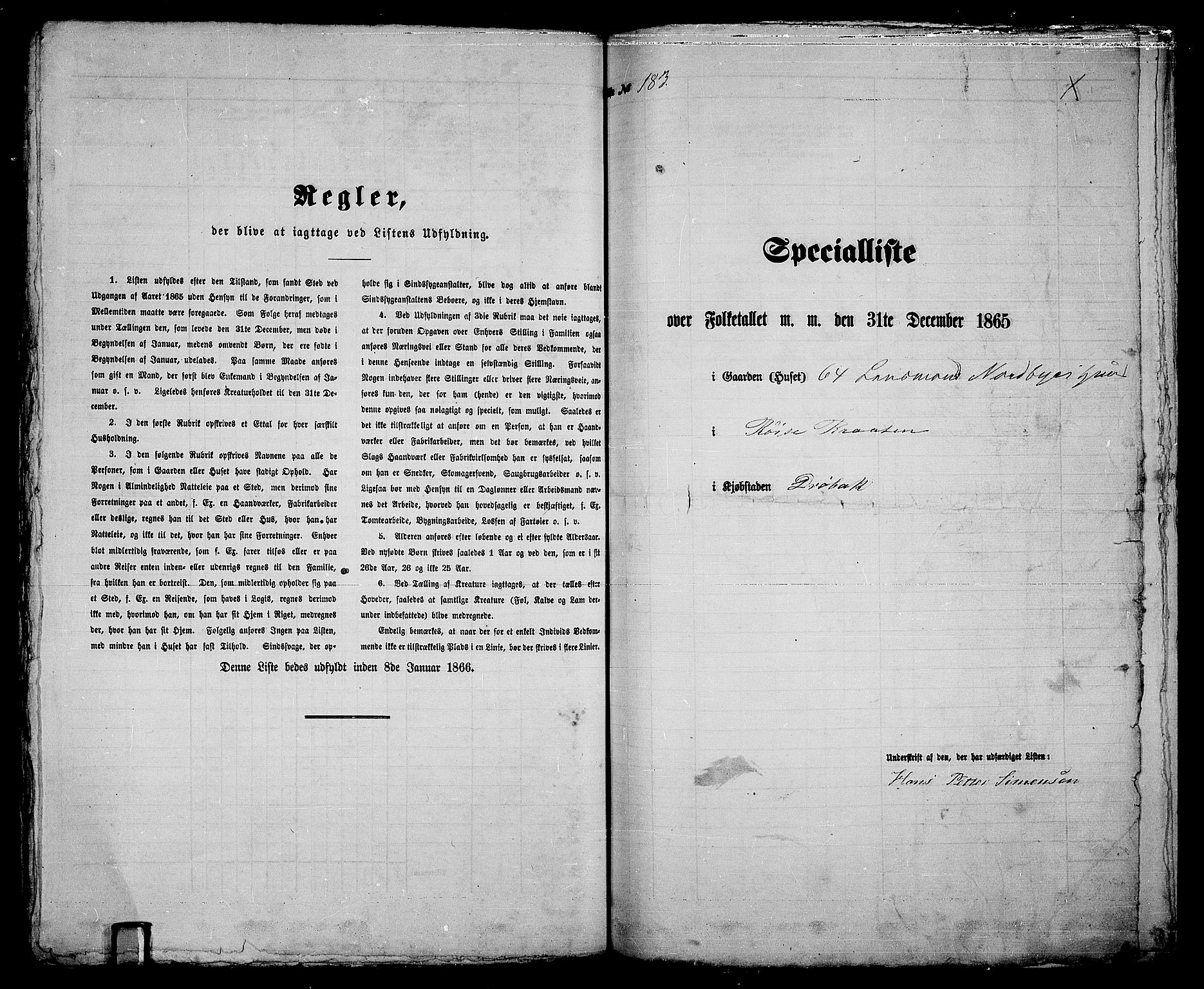 RA, Folketelling 1865 for 0203B Drøbak prestegjeld, Drøbak kjøpstad, 1865, s. 371