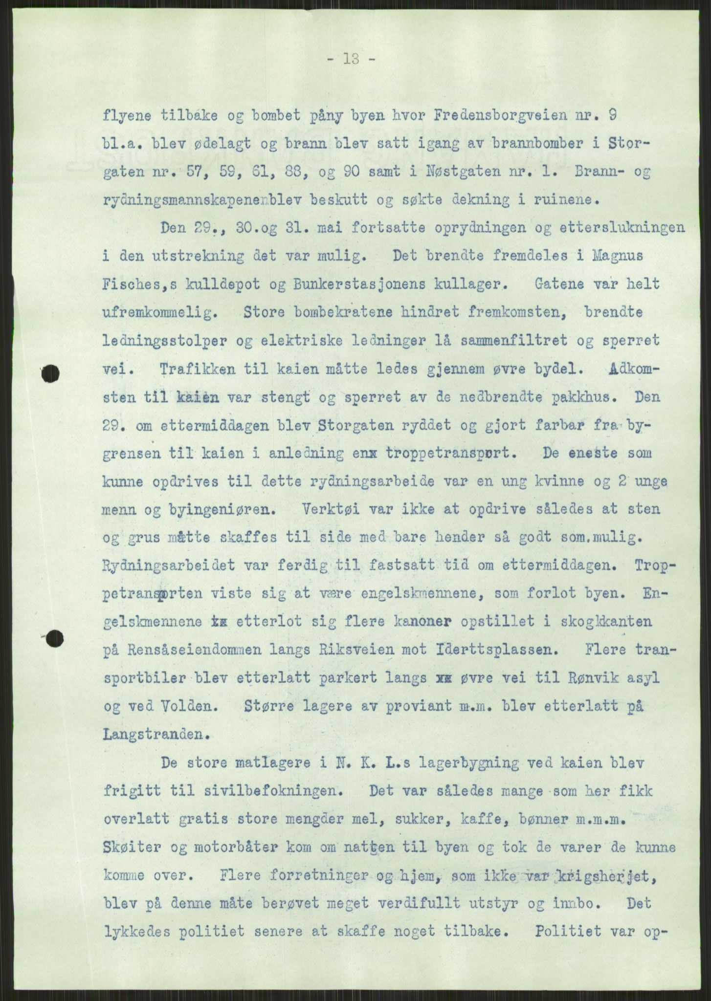 Forsvaret, Forsvarets krigshistoriske avdeling, AV/RA-RAFA-2017/Y/Ya/L0017: II-C-11-31 - Fylkesmenn.  Rapporter om krigsbegivenhetene 1940., 1940, s. 88