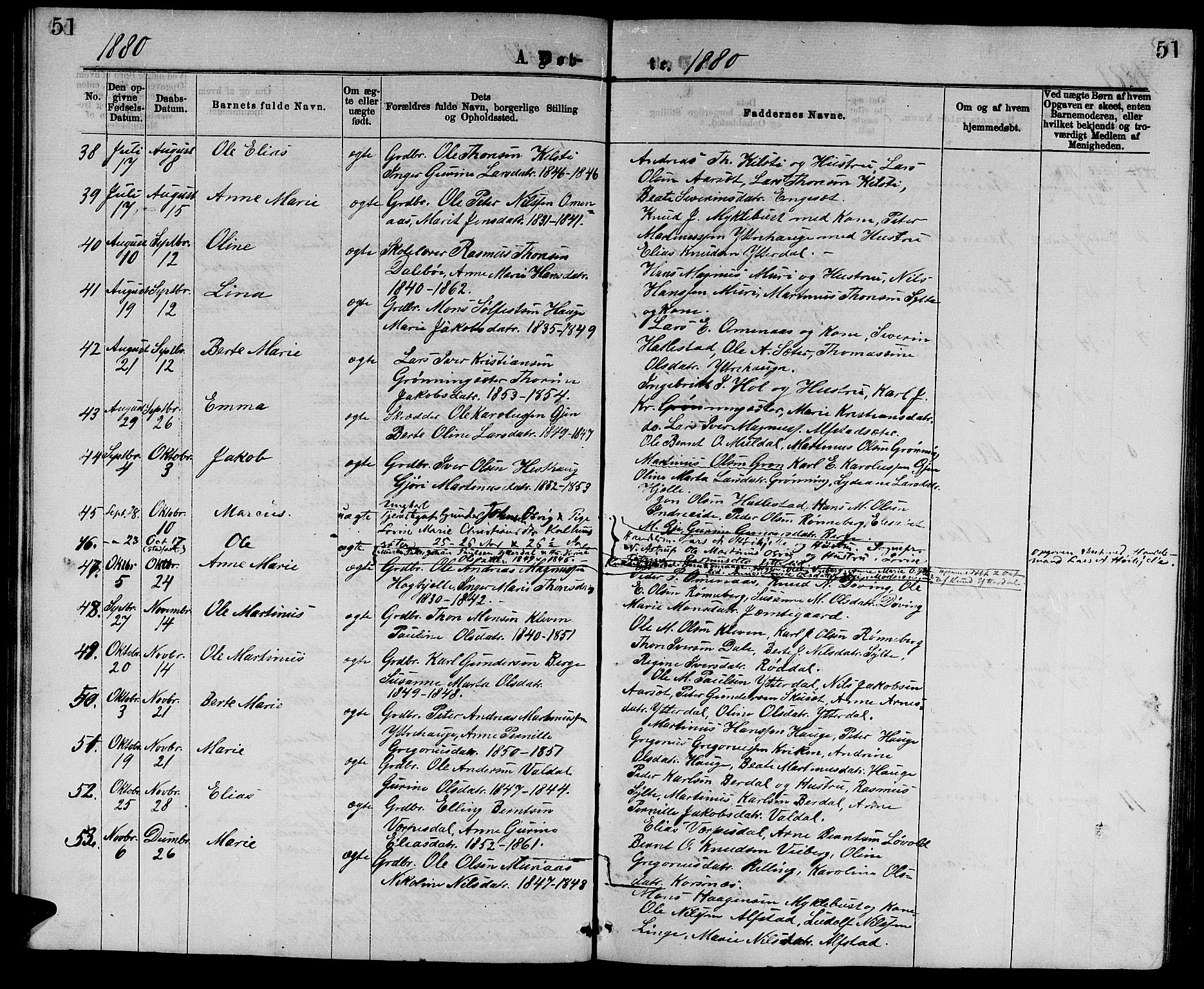 Ministerialprotokoller, klokkerbøker og fødselsregistre - Møre og Romsdal, AV/SAT-A-1454/519/L0262: Klokkerbok nr. 519C03, 1866-1884, s. 51