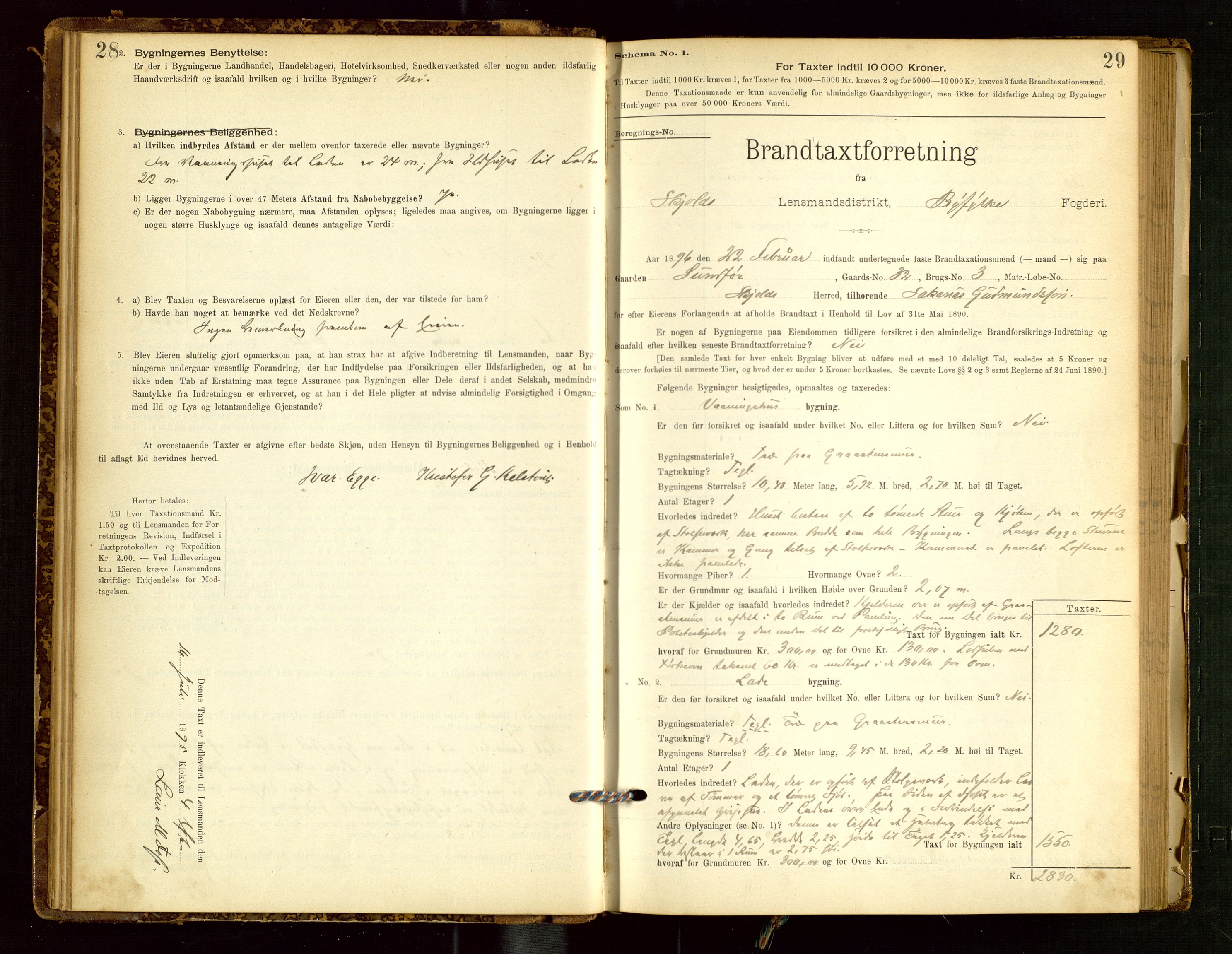Skjold lensmannskontor, SAST/A-100182/Gob/L0001: "Brandtaxationsprotokol for Skjold Lensmandsdistrikt Ryfylke Fogderi", 1894-1939, s. 28-29