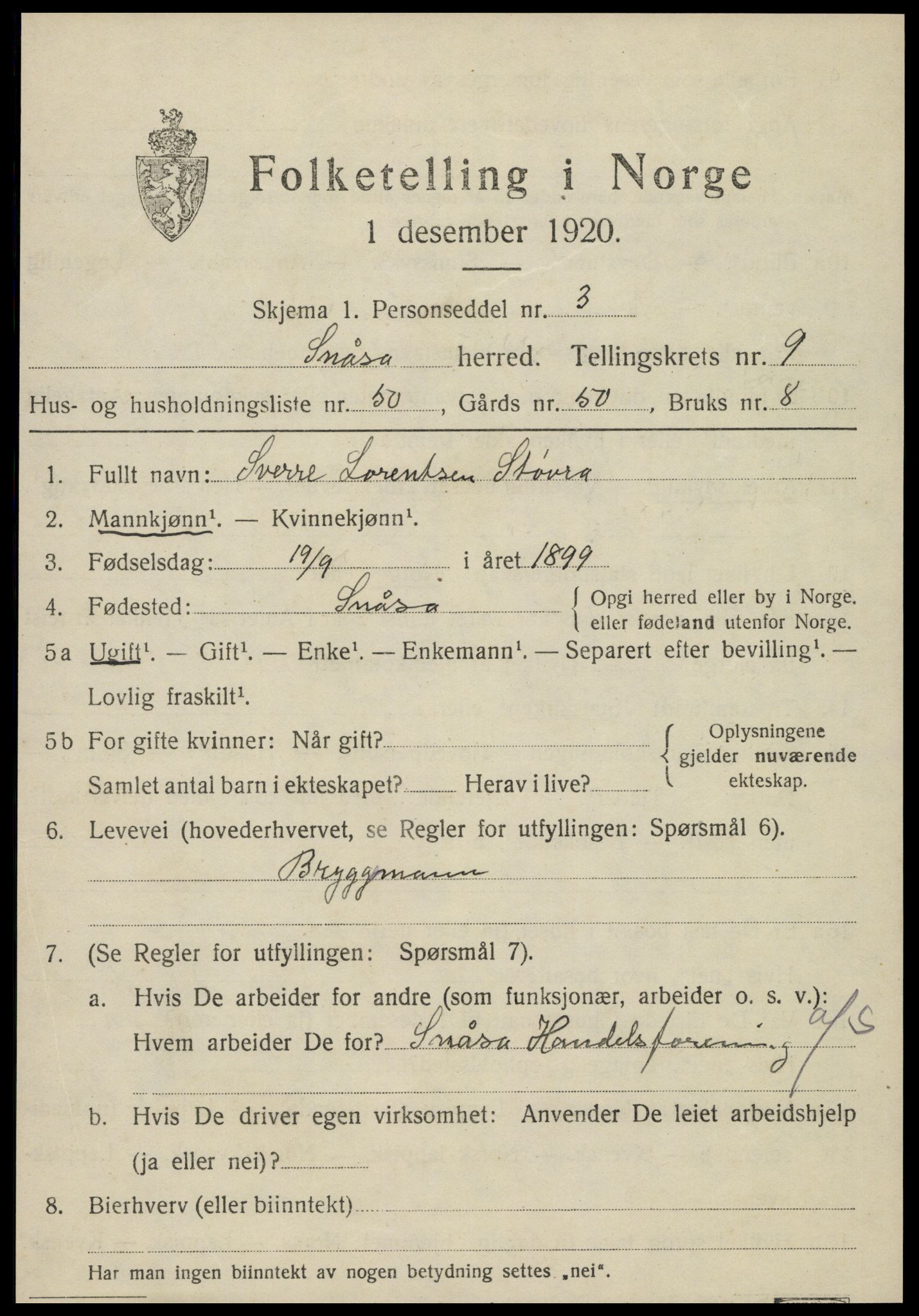 SAT, Folketelling 1920 for 1736 Snåsa herred, 1920, s. 4226
