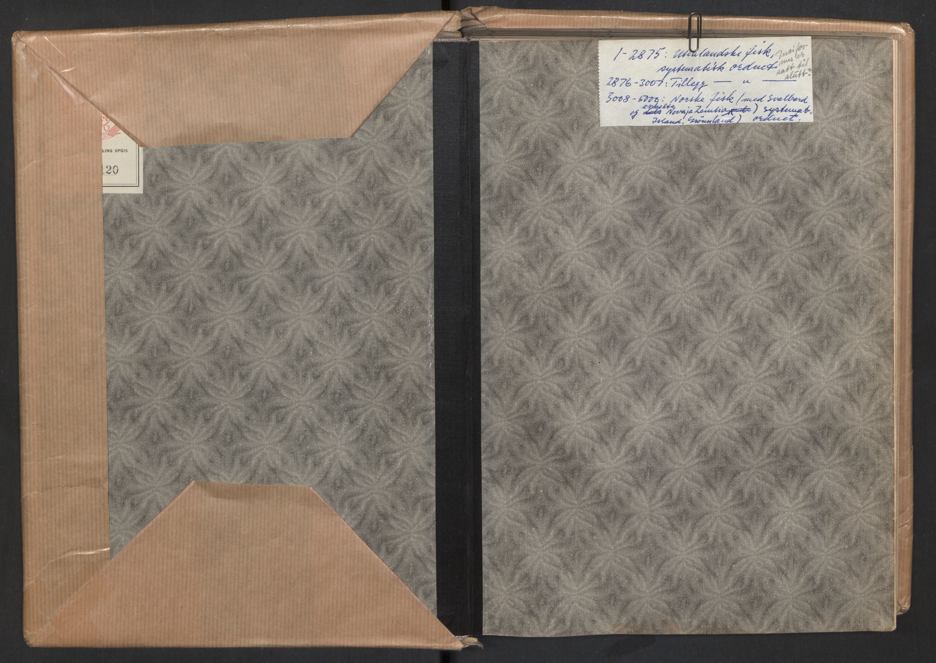 Naturhistorisk museum (Oslo), Zoologisk museum, NHMO/001/A/004: Lnr. 4 - Fisk. Samlingsjournal. Fiskesamlingen (J), nr. 1-5000