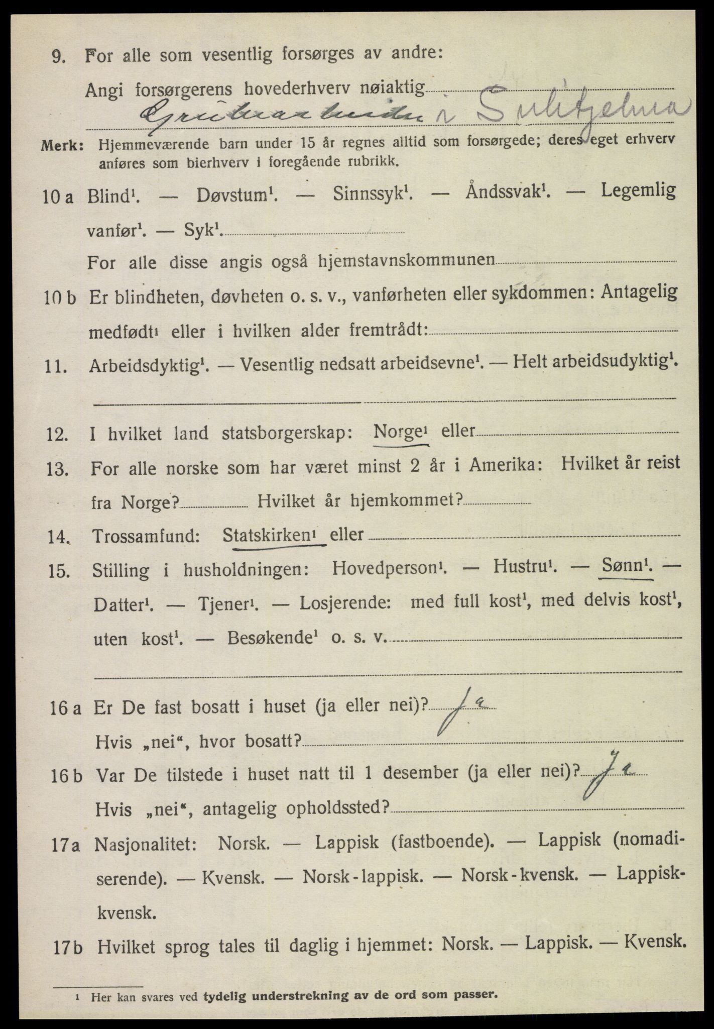 SAT, Folketelling 1920 for 1841 Fauske herred, 1920, s. 14151