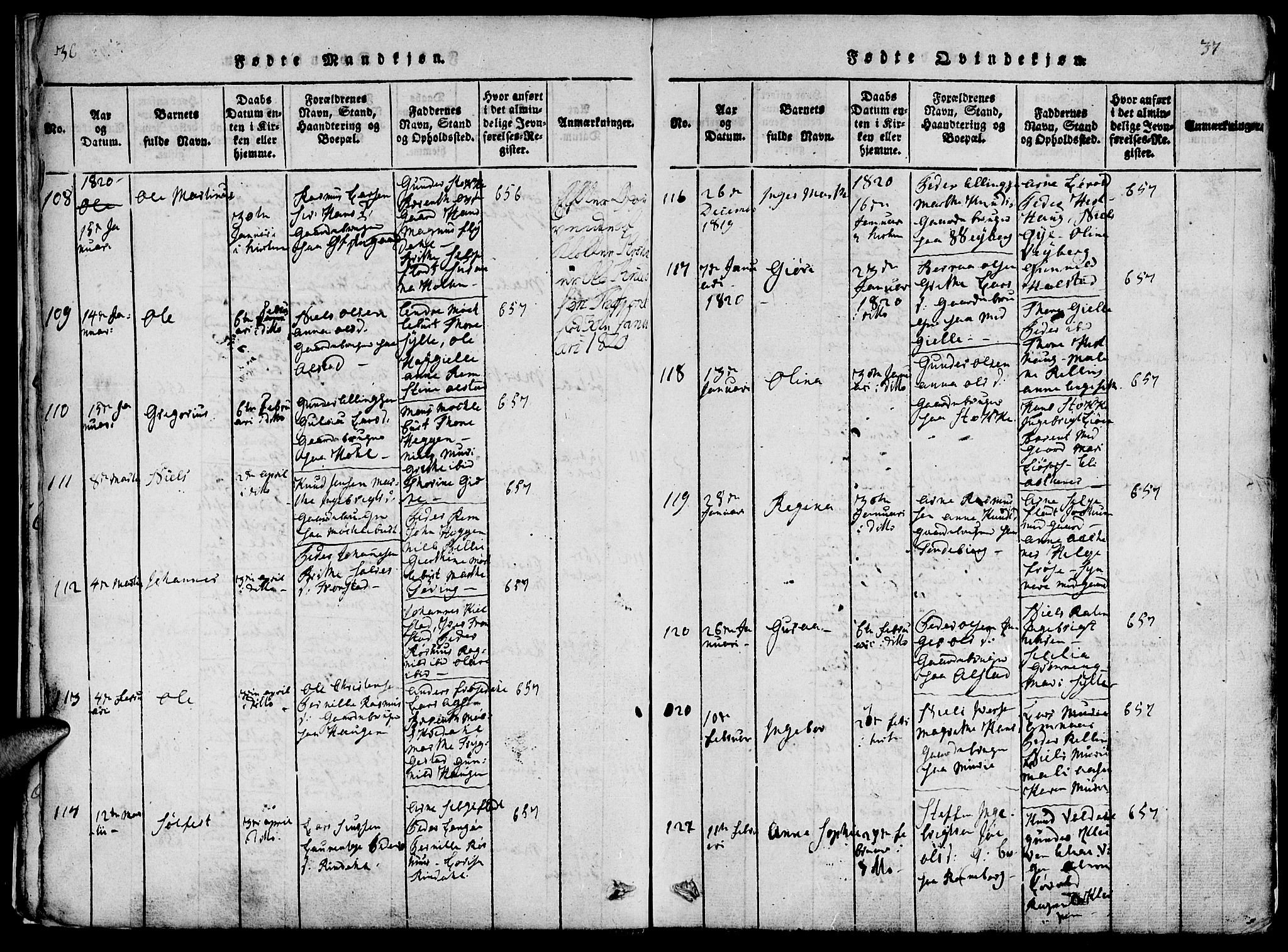 Ministerialprotokoller, klokkerbøker og fødselsregistre - Møre og Romsdal, AV/SAT-A-1454/519/L0260: Klokkerbok nr. 519C01, 1817-1829, s. 38-39