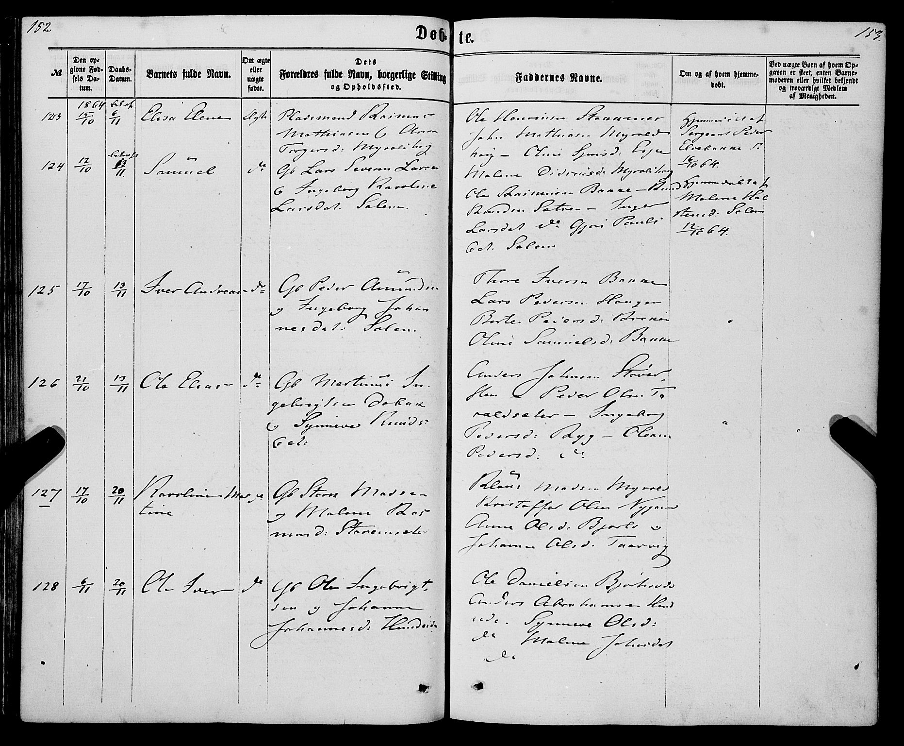 Eid sokneprestembete, AV/SAB-A-82301/H/Haa/Haaa/L0009: Ministerialbok nr. A 9, 1861-1868, s. 152-153