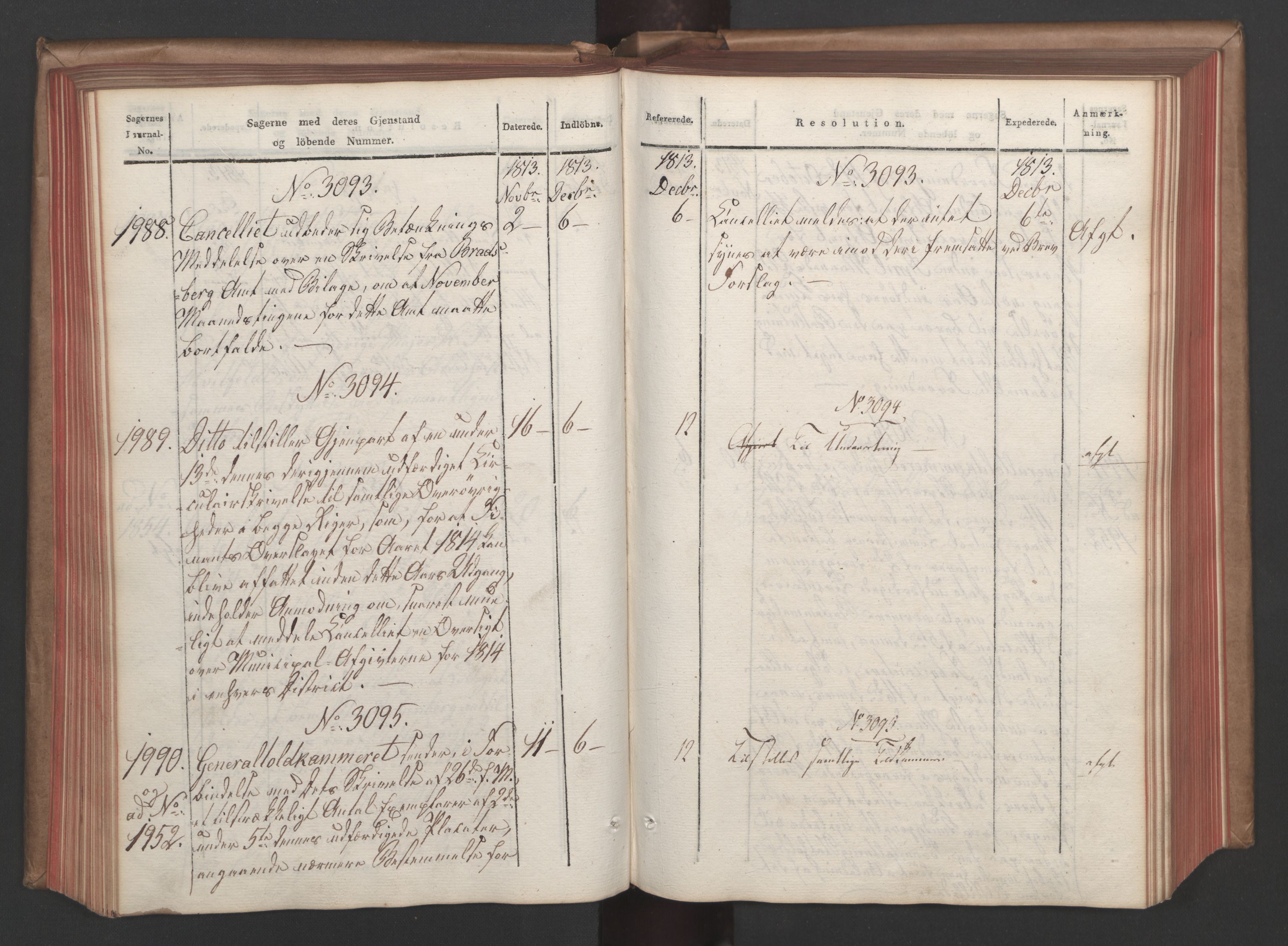 Stattholderembetet 1810-1814, 1. kontor (Kontor A), AV/RA-EA-2872/Aa/L0005: Kollegial referatprotokoll,  j.nr. 1850-2054,  l.nr. 2241-3167, 1813-1814, s. 89