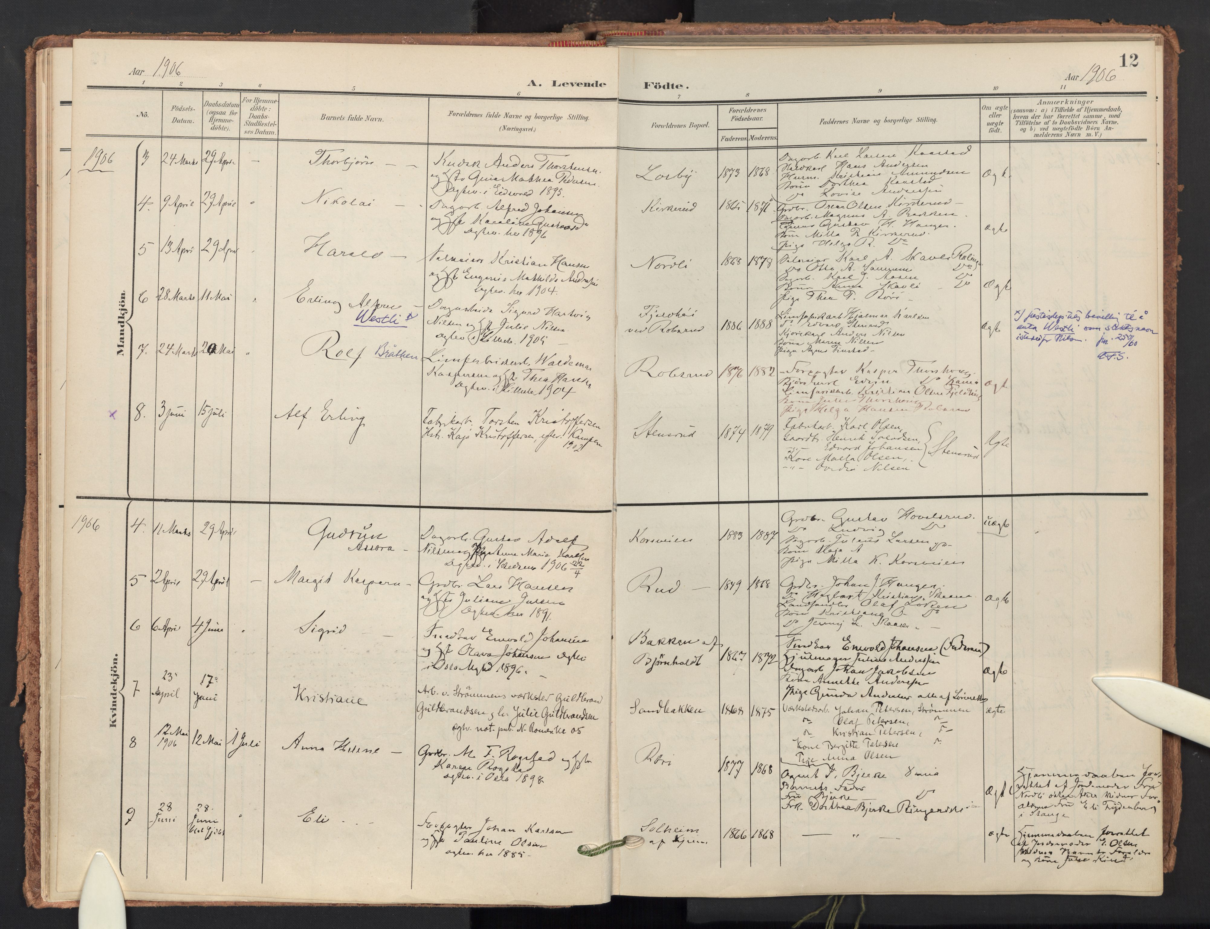 Skedsmo prestekontor Kirkebøker, AV/SAO-A-10033a/F/Fb/L0002: Ministerialbok nr. II 2, 1902-1921, s. 12