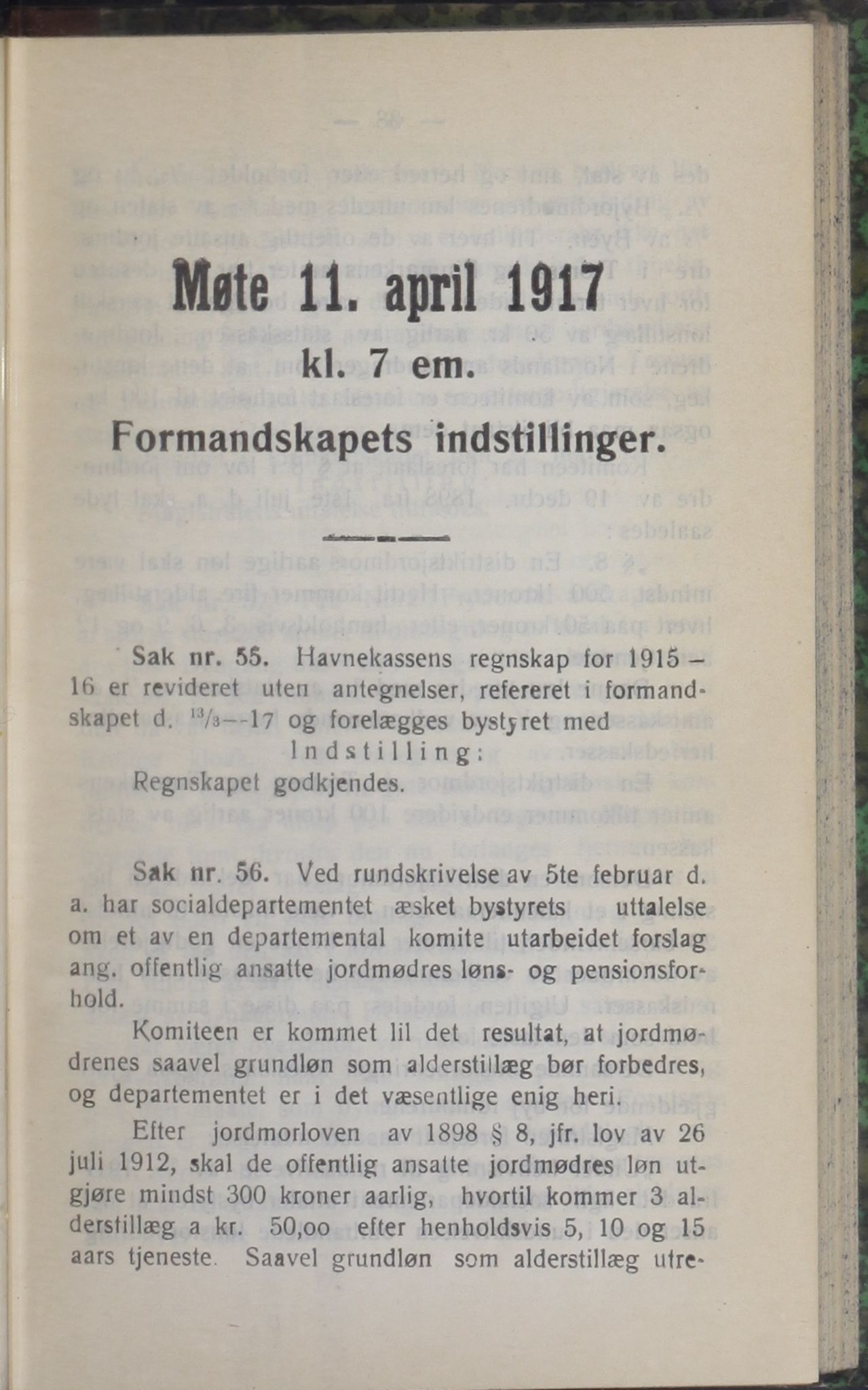 Narvik kommune. Formannskap , AIN/K-18050.150/A/Ab/L0007: Møtebok, 1917