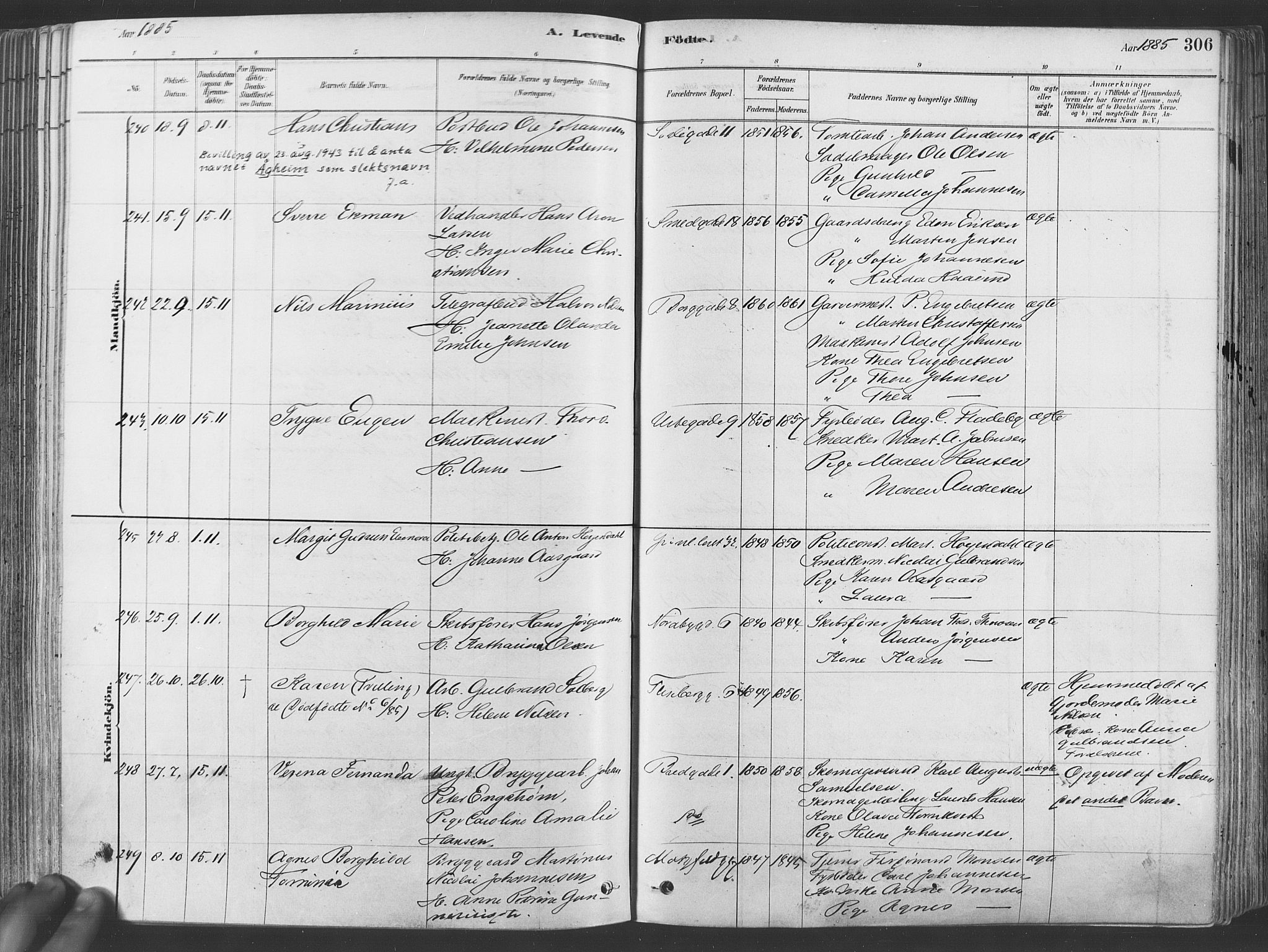 Grønland prestekontor Kirkebøker, SAO/A-10848/F/Fa/L0007: Ministerialbok nr. 7, 1878-1888, s. 306