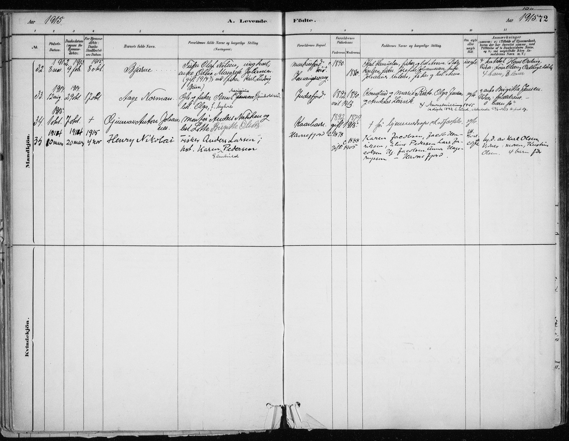 Hammerfest sokneprestkontor, SATØ/S-1347/H/Ha/L0013.kirke: Ministerialbok nr. 13, 1898-1917, s. 72