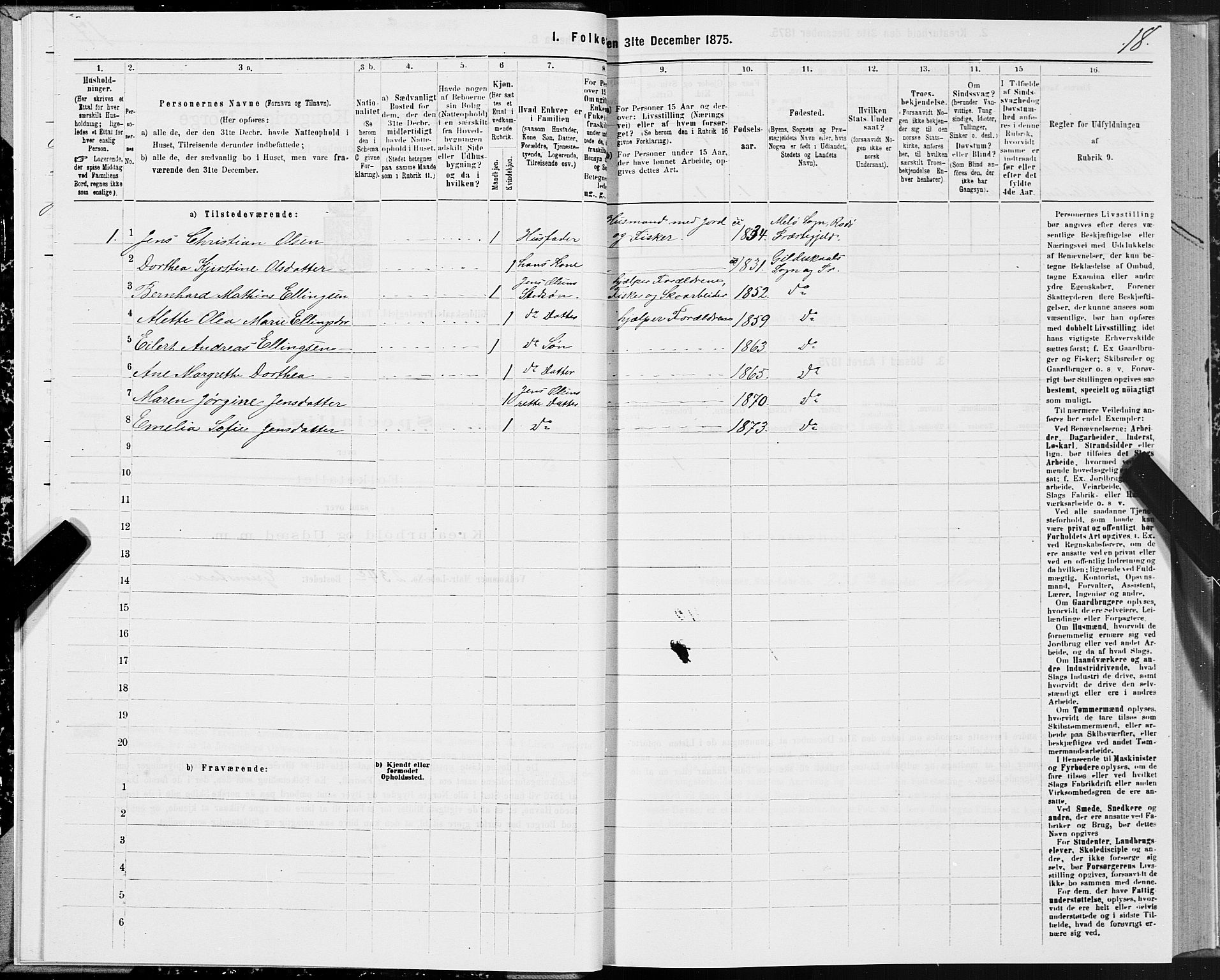 SAT, Folketelling 1875 for 1838P Gildeskål prestegjeld, 1875, s. 1018