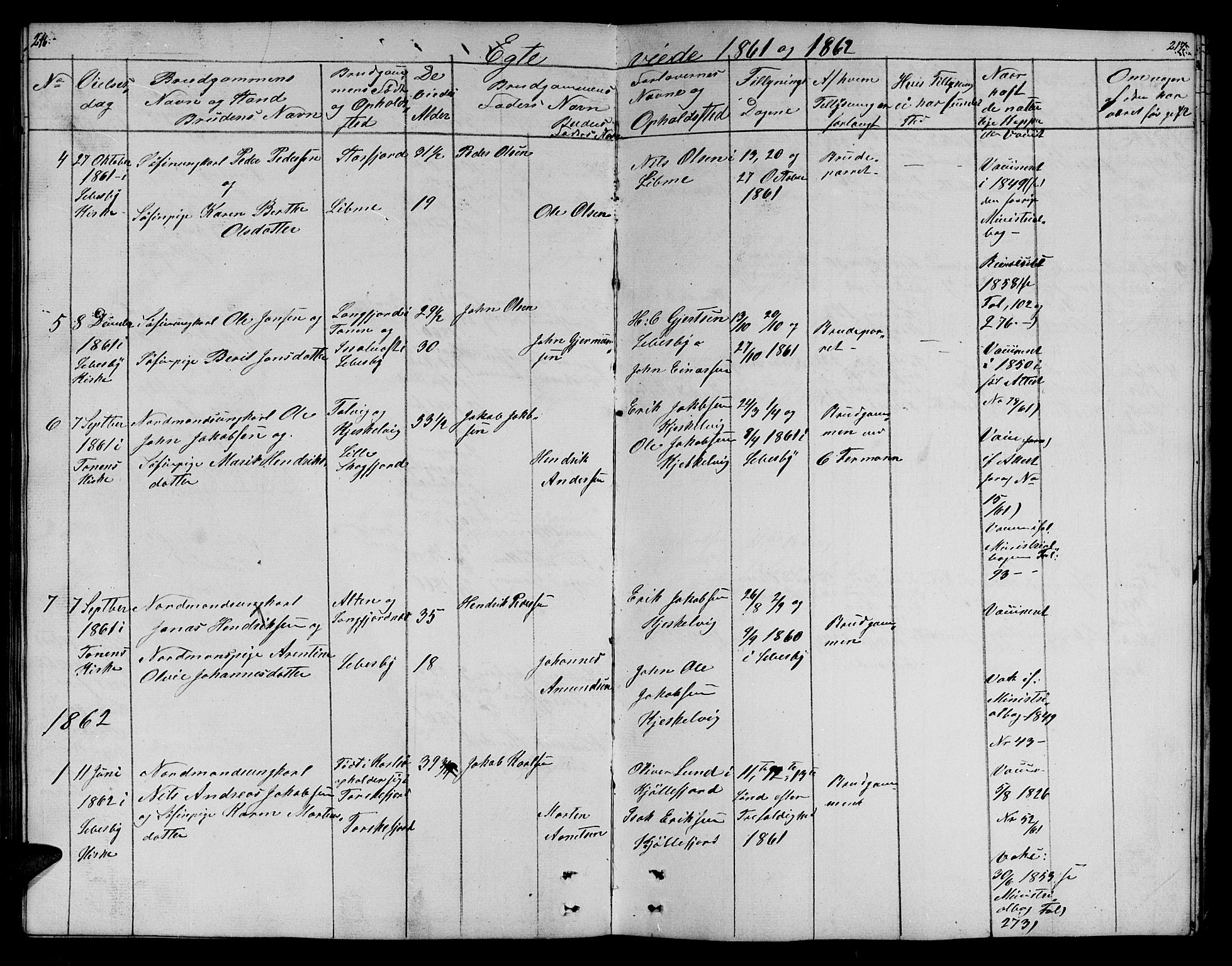 Lebesby sokneprestkontor, AV/SATØ-S-1353/H/Hb/L0001klokker: Klokkerbok nr. 1, 1846-1862, s. 216-217