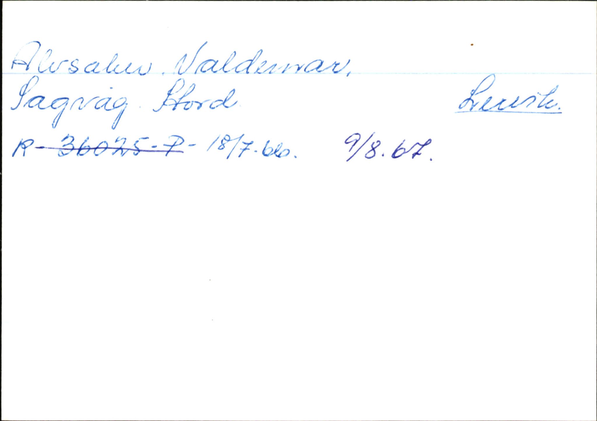 Statens vegvesen, Hordaland vegkontor, SAB/A-5201/2/Ha/L0001: R-eierkort A, 1920-1971, s. 687
