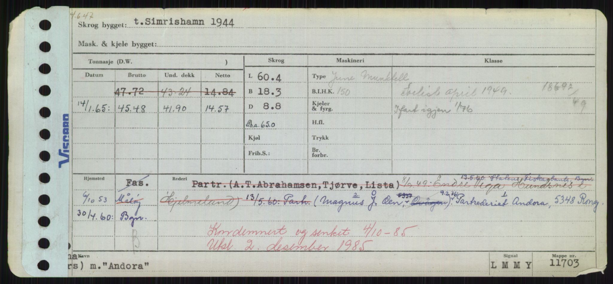 Sjøfartsdirektoratet med forløpere, Skipsmålingen, RA/S-1627/H/Hd/L0001: Fartøy, A-Anv, s. 557