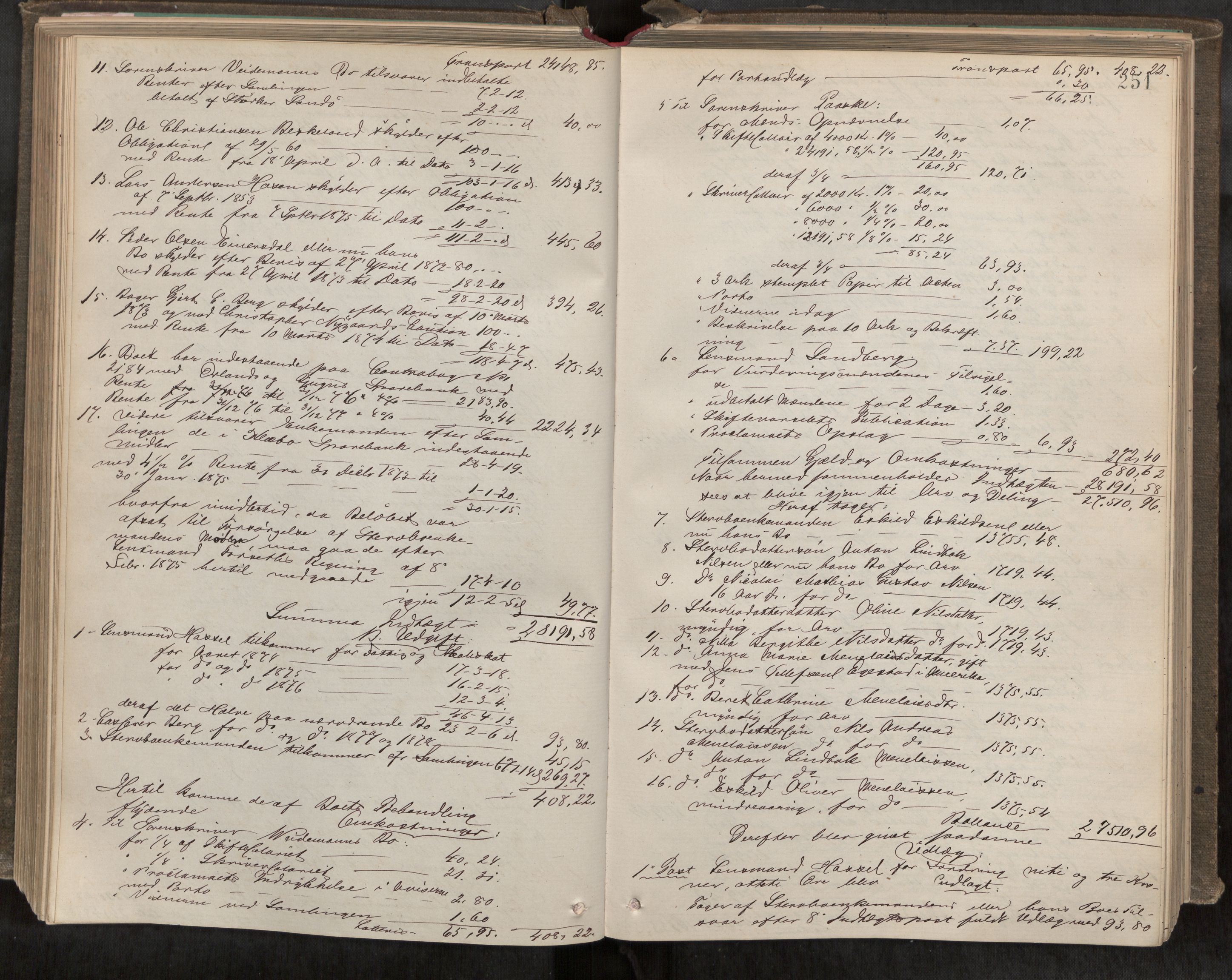 Fosen sorenskriveri, SAT/A-1107/1/3/3A/L0026: Skifteutlodnings protokoll 5, 1874-1880, s. 251