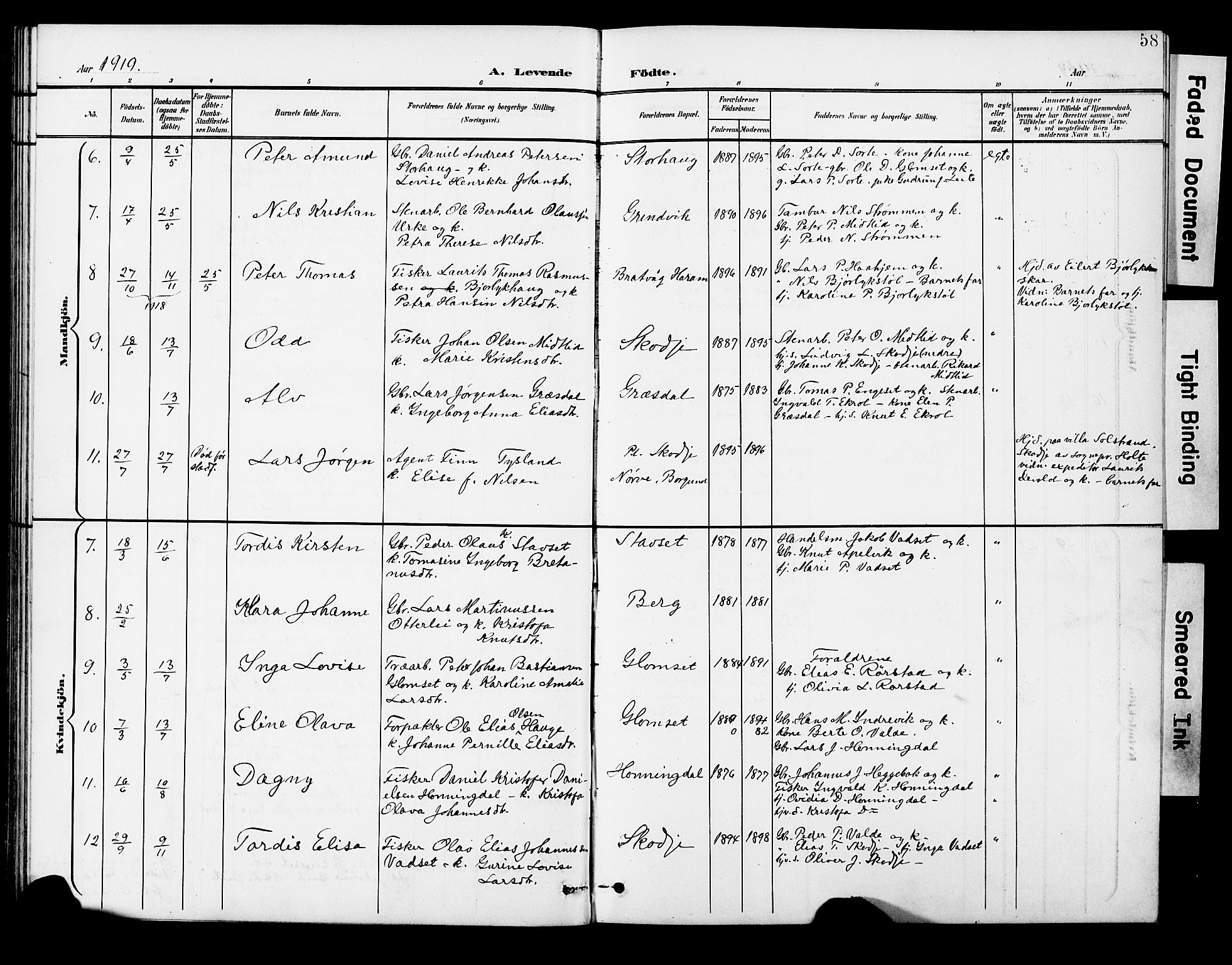 Ministerialprotokoller, klokkerbøker og fødselsregistre - Møre og Romsdal, AV/SAT-A-1454/524/L0366: Klokkerbok nr. 524C07, 1900-1931, s. 58