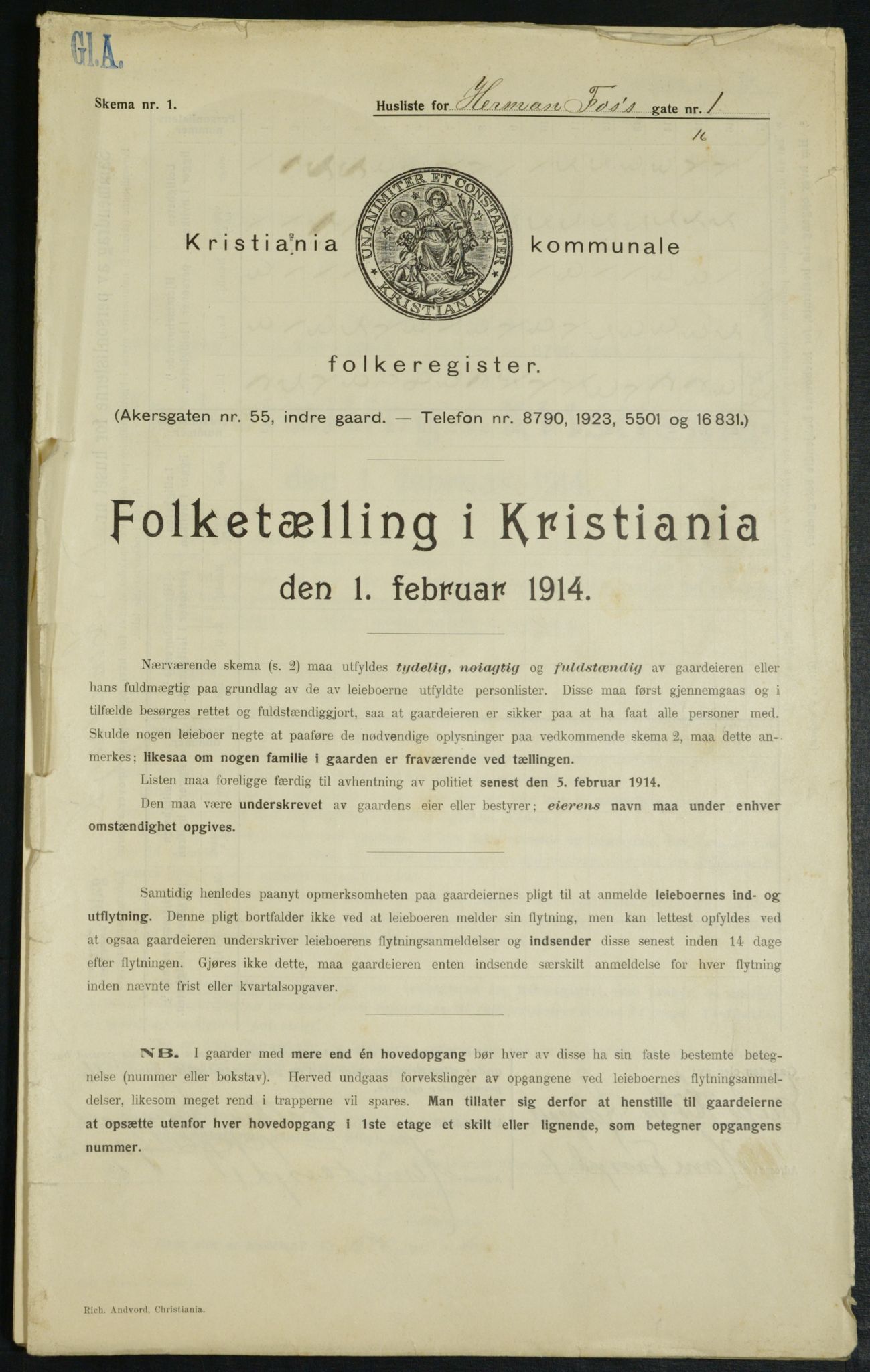 OBA, Kommunal folketelling 1.2.1914 for Kristiania, 1914, s. 38591