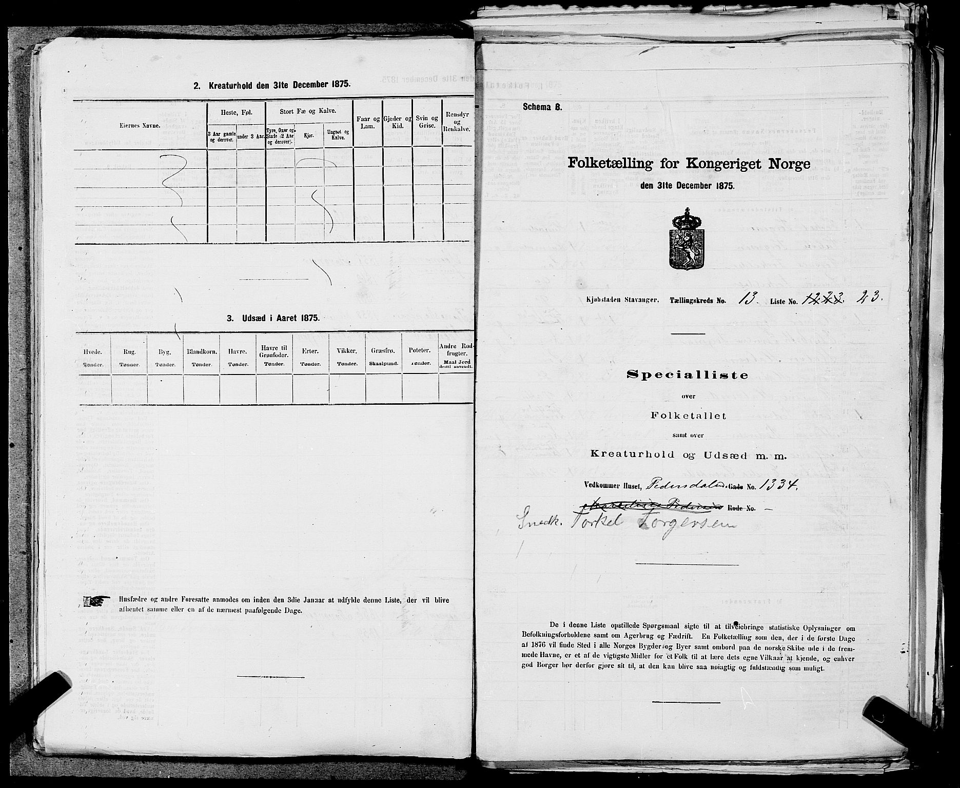 SAST, Folketelling 1875 for 1103 Stavanger kjøpstad, 1875, s. 2556