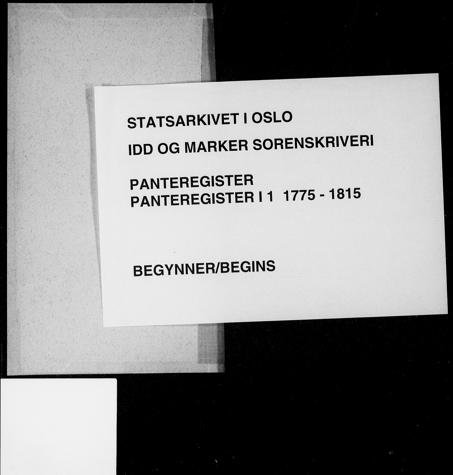 Idd og Marker sorenskriveri, SAO/A-10283/G/Ga/Gab/L0001: Panteregister nr. I 1, 1775-1815