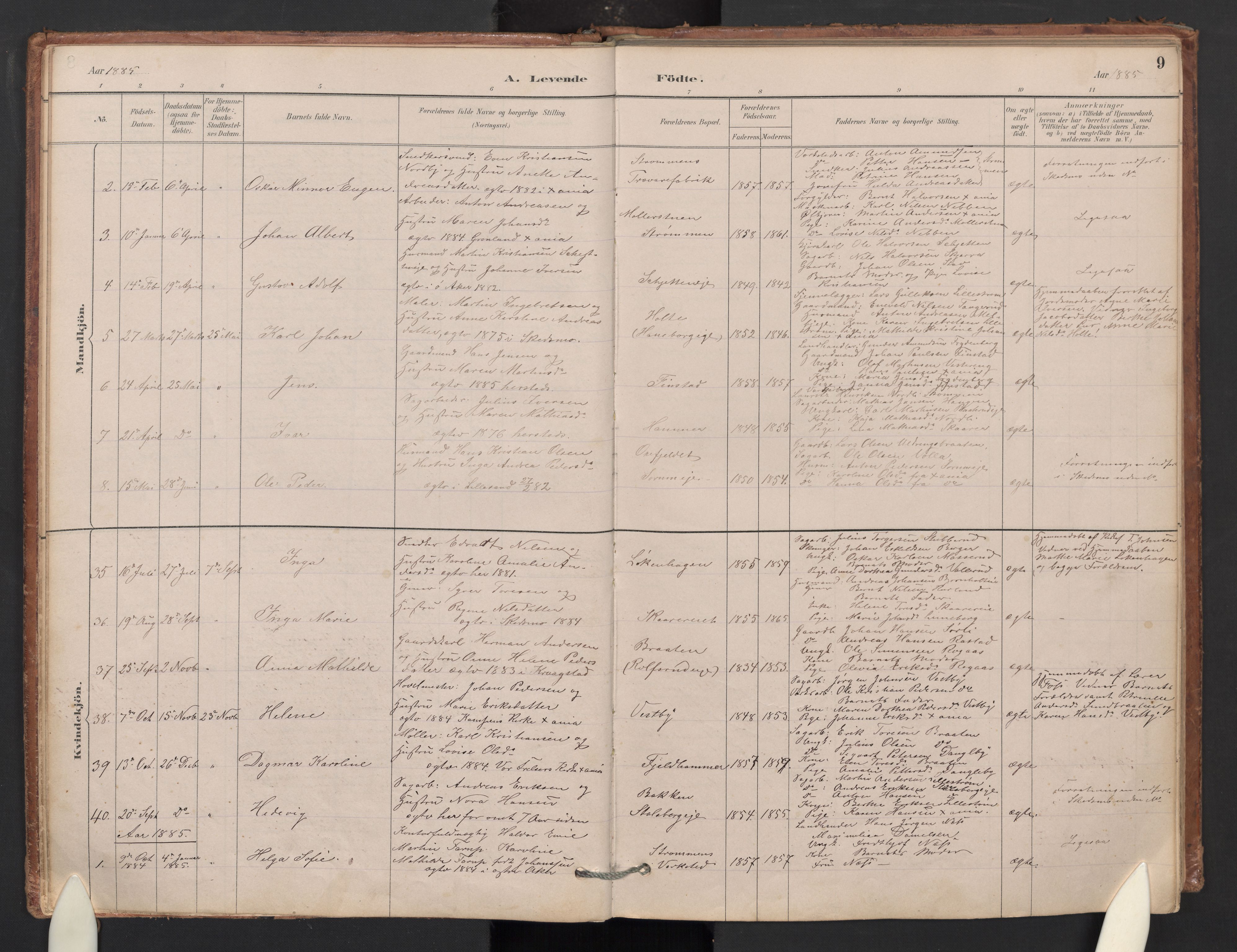 Skedsmo prestekontor Kirkebøker, AV/SAO-A-10033a/G/Gb/L0001: Klokkerbok nr. II 1, 1883-1903, s. 9