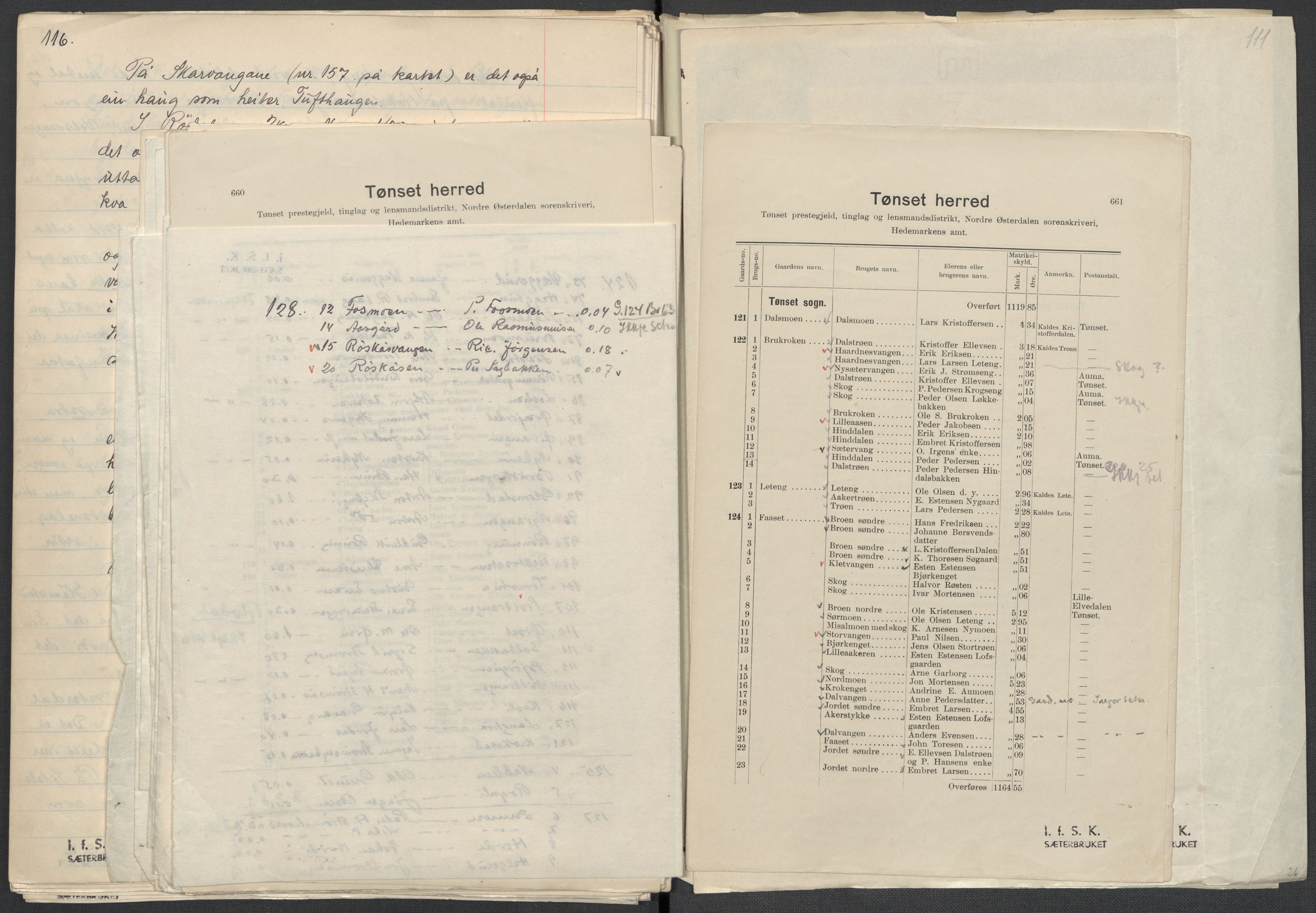 Instituttet for sammenlignende kulturforskning, RA/PA-0424/F/Fc/L0003/0003: Eske B3: / Hedmark (perm VI), 1933-1939