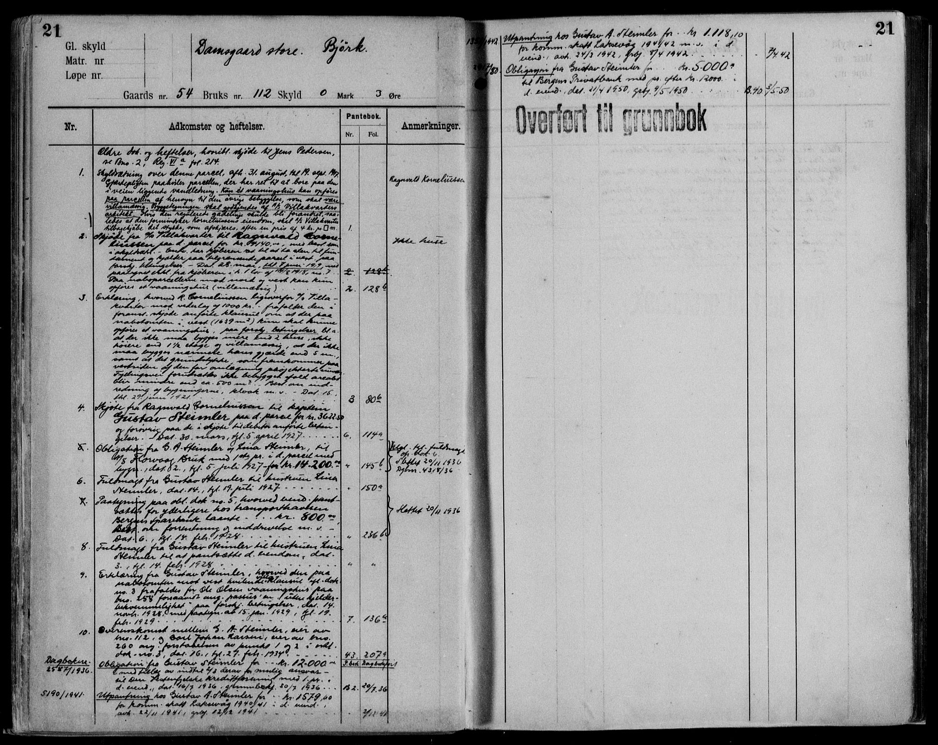 Midhordland sorenskriveri, AV/SAB-A-3001/1/G/Ga/Gab/L0115: Panteregister nr. II.A.b.115, s. 21