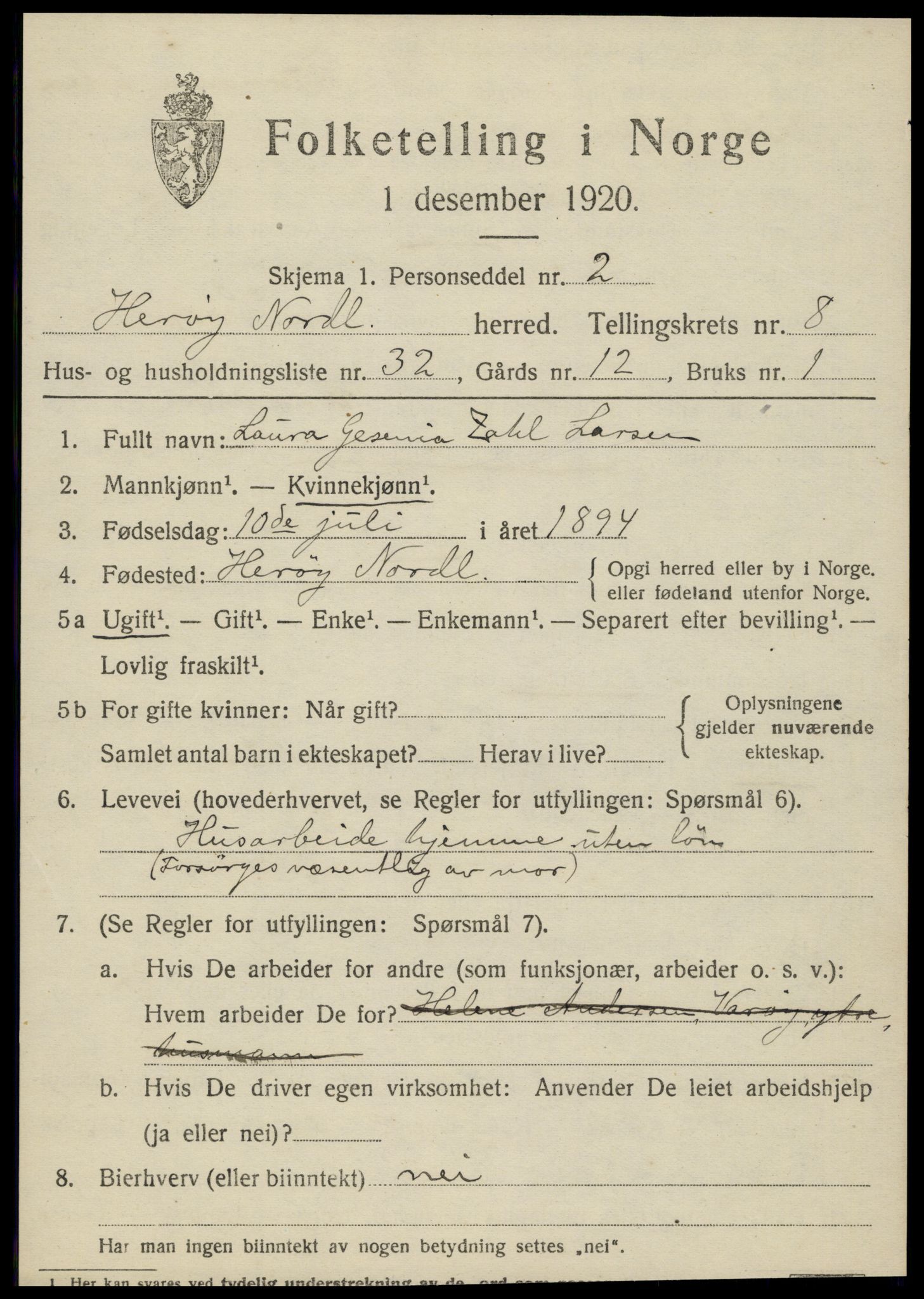 SAT, Folketelling 1920 for 1818 Herøy herred, 1920, s. 5376