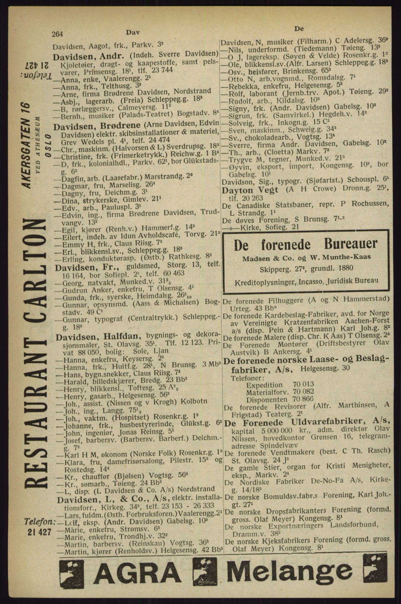 Kristiania/Oslo adressebok, PUBL/-, 1927, s. 264
