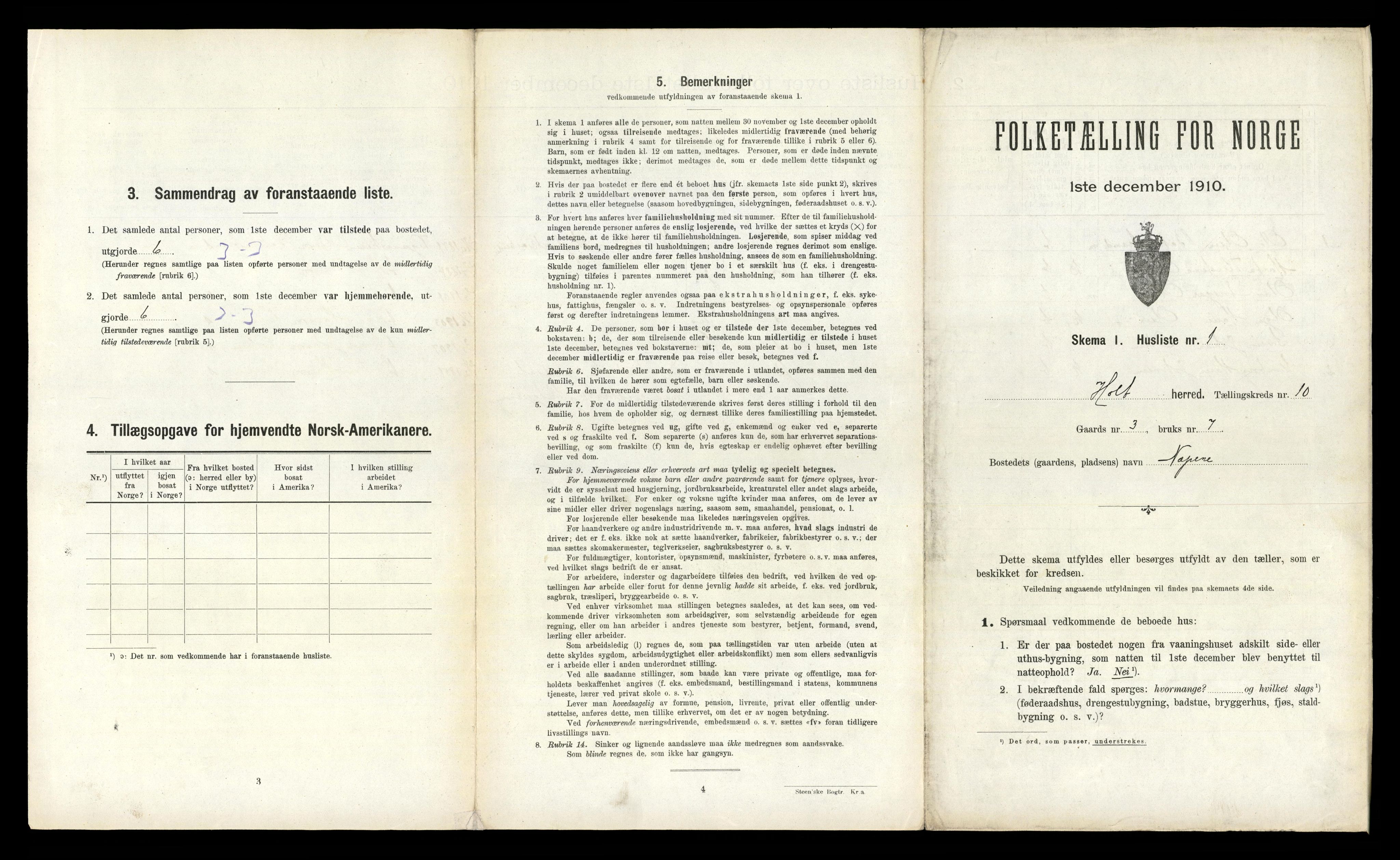 RA, Folketelling 1910 for 0914 Holt herred, 1910, s. 1138