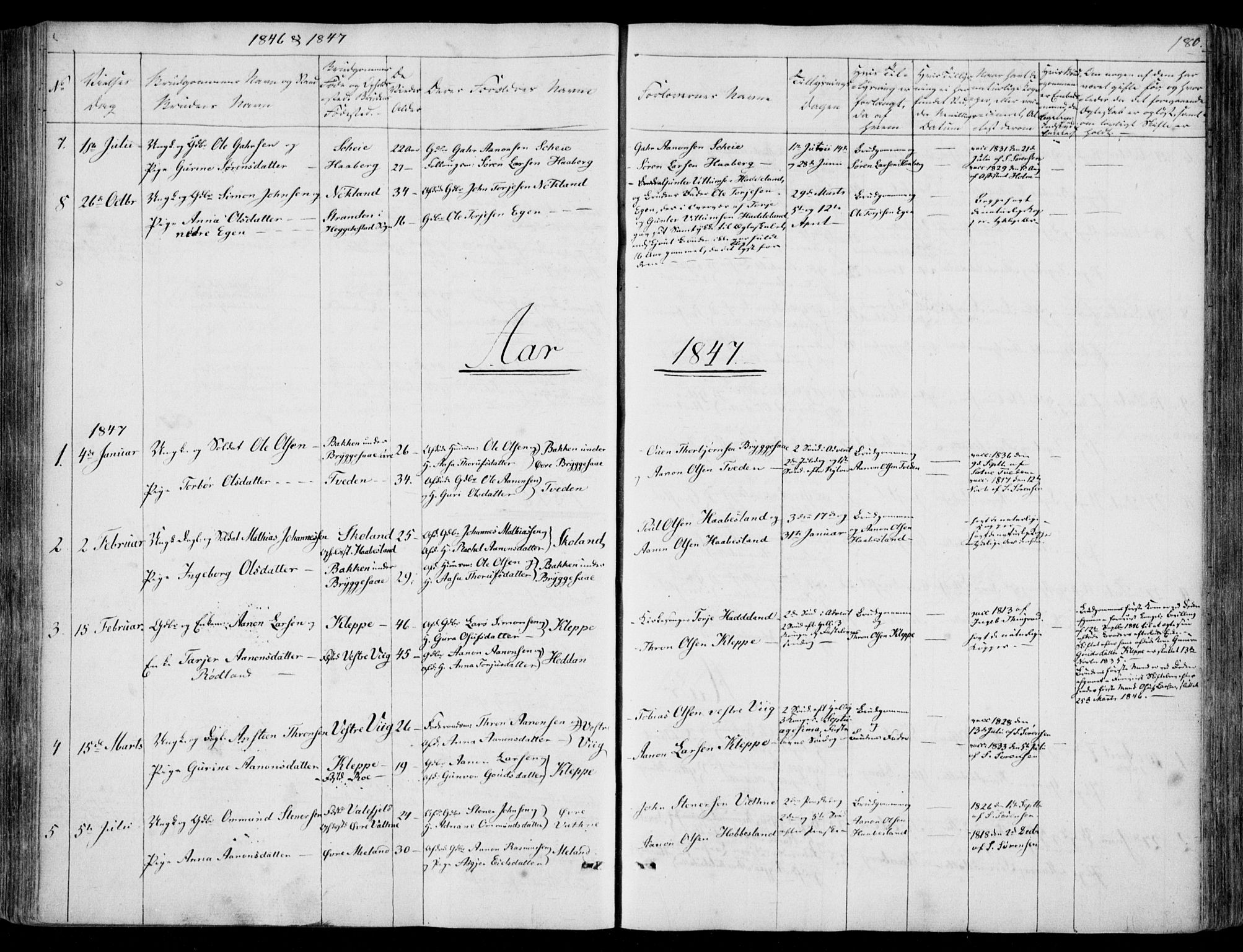 Hægebostad sokneprestkontor, SAK/1111-0024/F/Fa/Fab/L0002: Ministerialbok nr. A 2, 1836-1872, s. 180