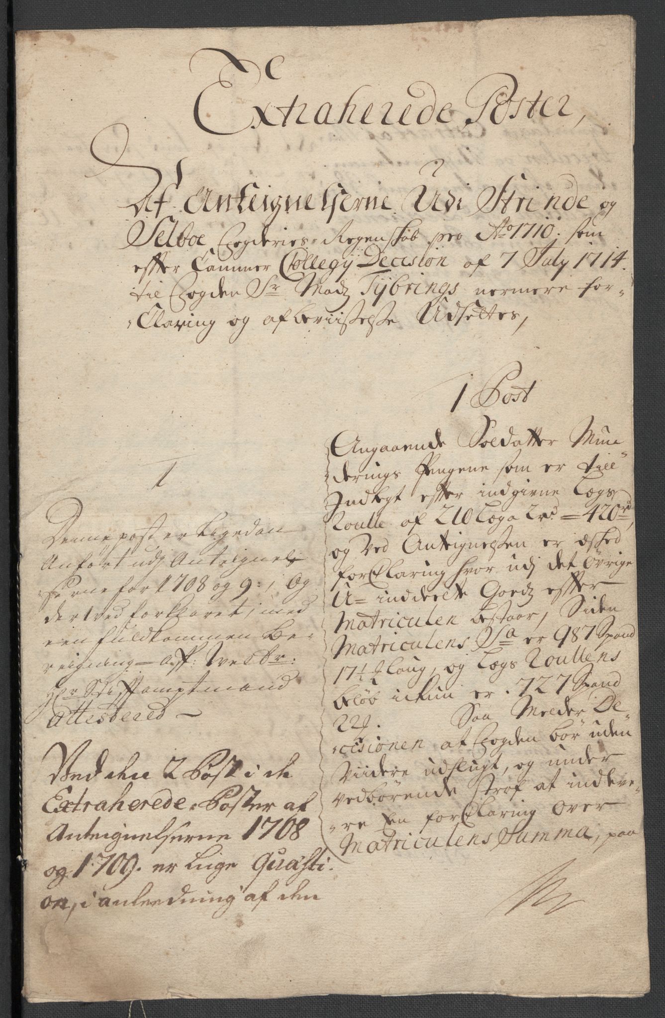 Rentekammeret inntil 1814, Reviderte regnskaper, Fogderegnskap, AV/RA-EA-4092/R61/L4111: Fogderegnskap Strinda og Selbu, 1709-1710, s. 503