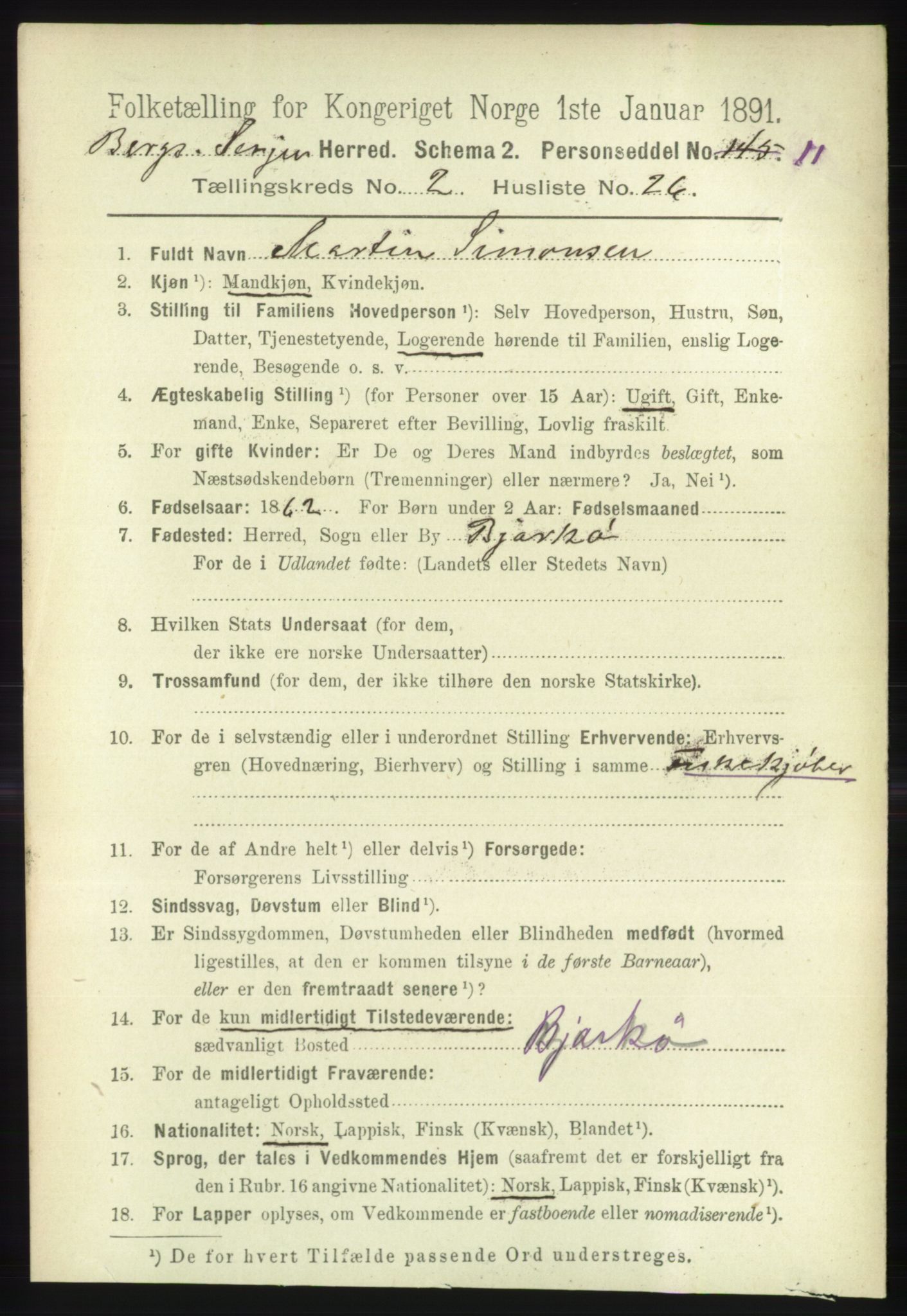 RA, Folketelling 1891 for 1929 Berg herred, 1891, s. 782