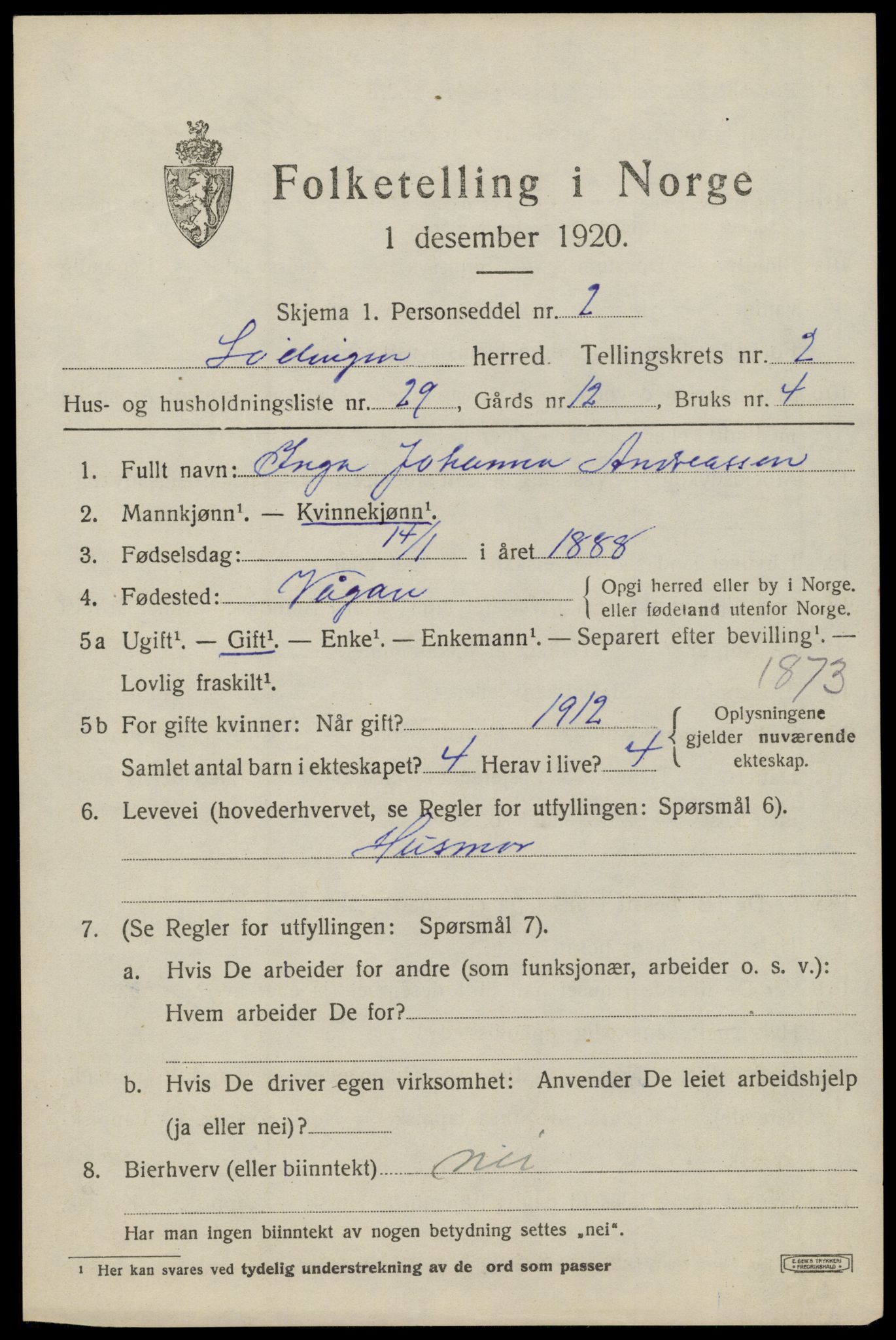 SAT, Folketelling 1920 for 1851 Lødingen herred, 1920, s. 2011